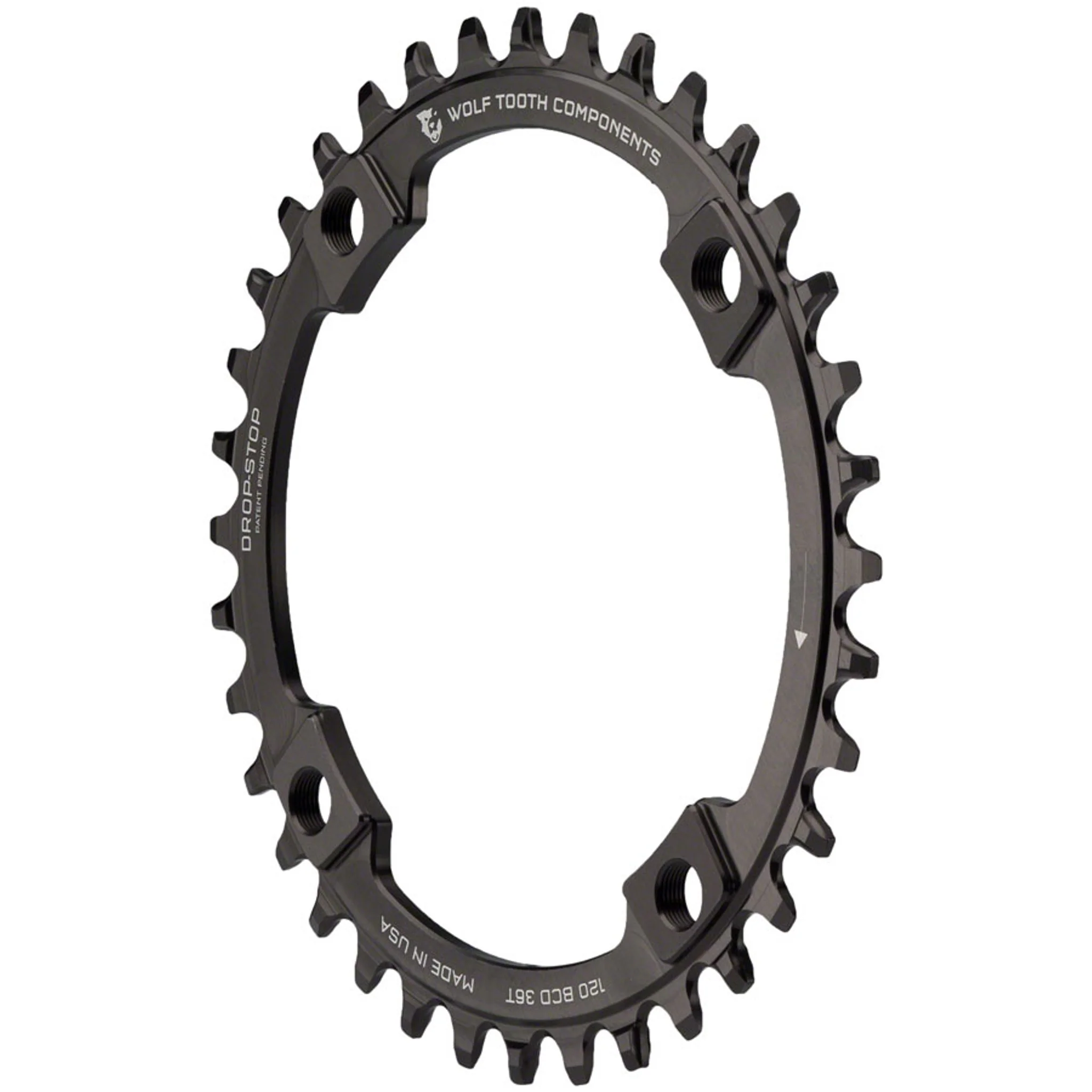120 BCD Chainring - 36t, 120 BCD, 4-Bolt, Drop-Stop B, Black