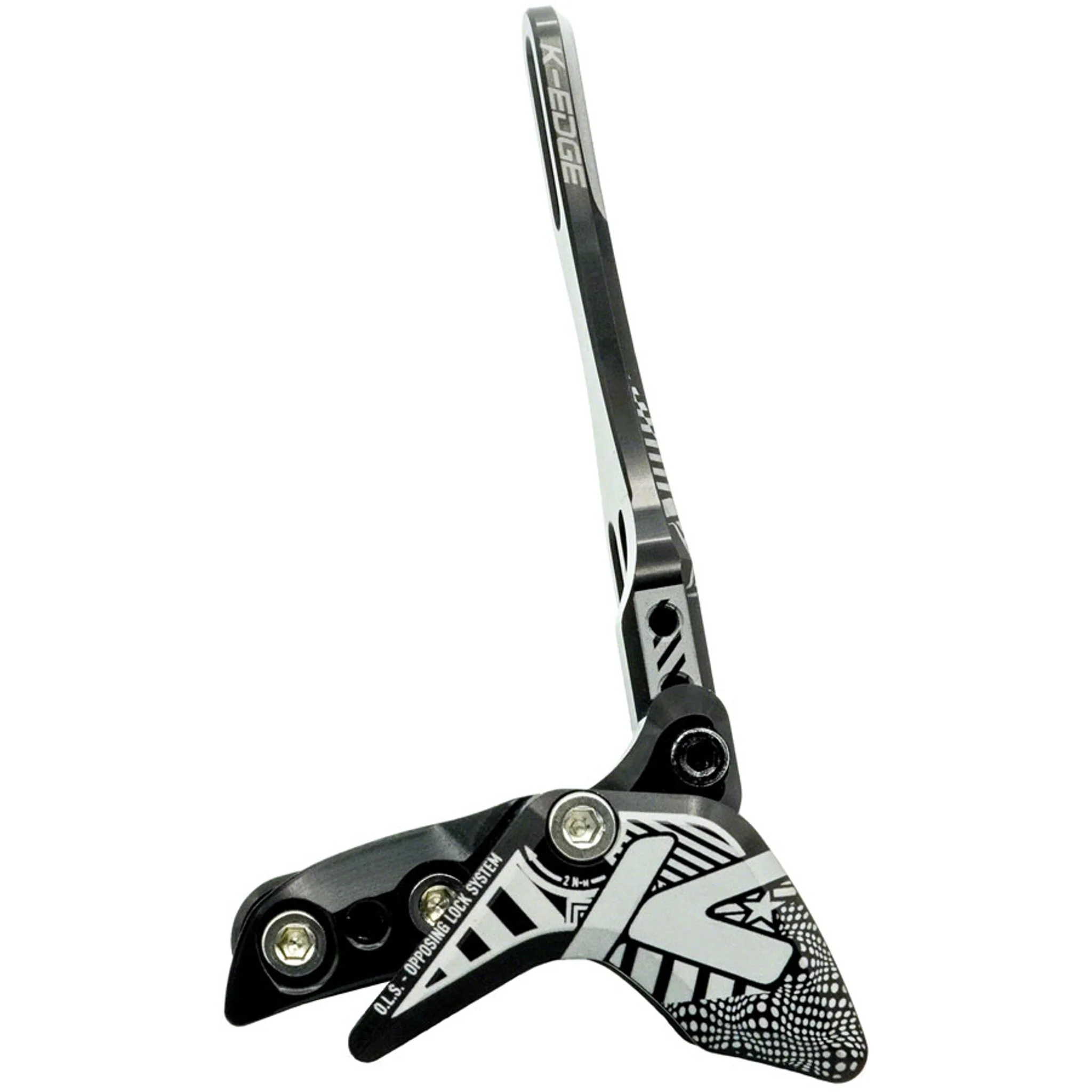 1x Race W Chain Guide - For Single Chainring, Water Bottle Attachment Point, Black/White