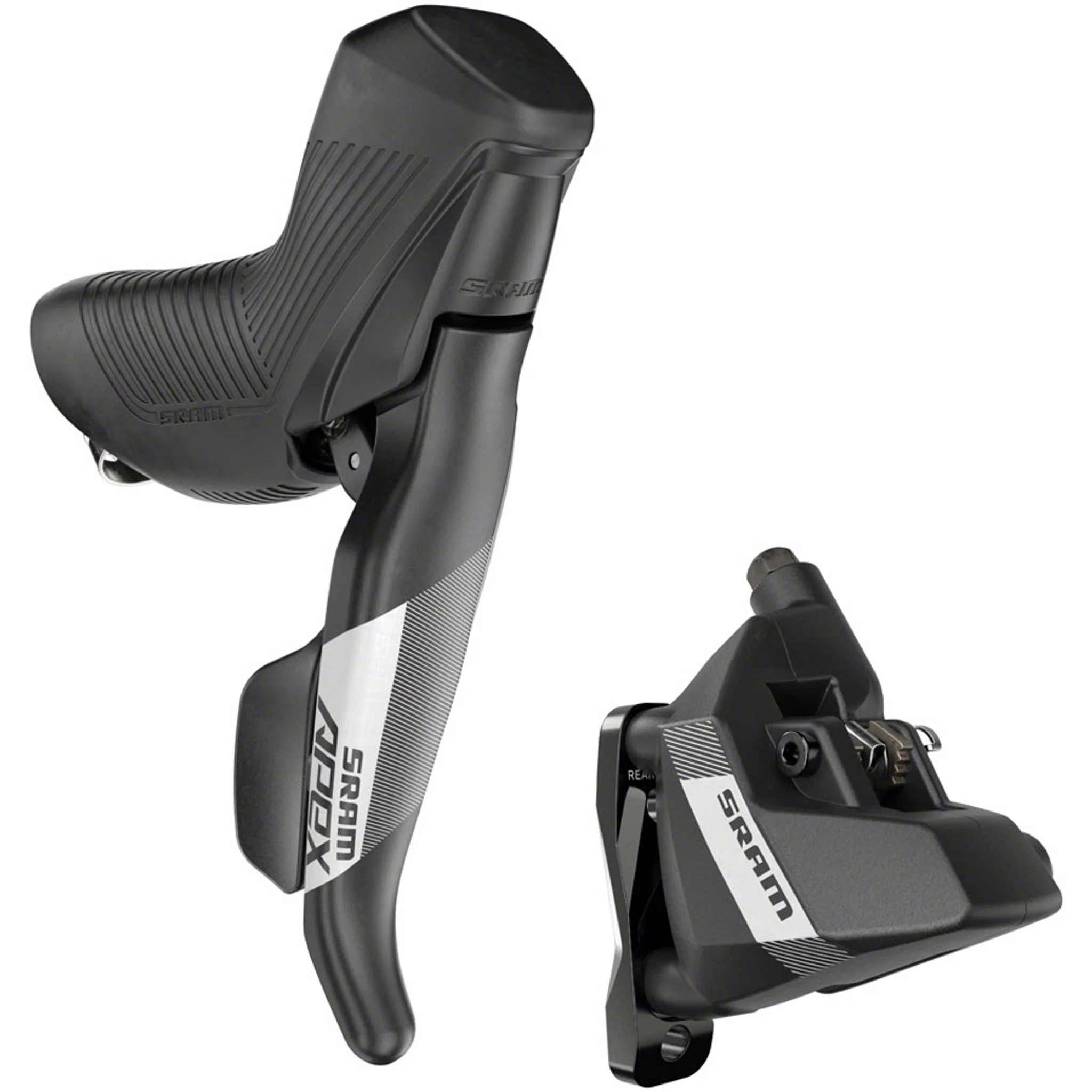 Apex Shift/Brake Lever and Hydraulic Disc Brake Caliper - Right/Rear, 12-Speed, DoubleTap, Flat Mount, 20mm Offset, Black, D1