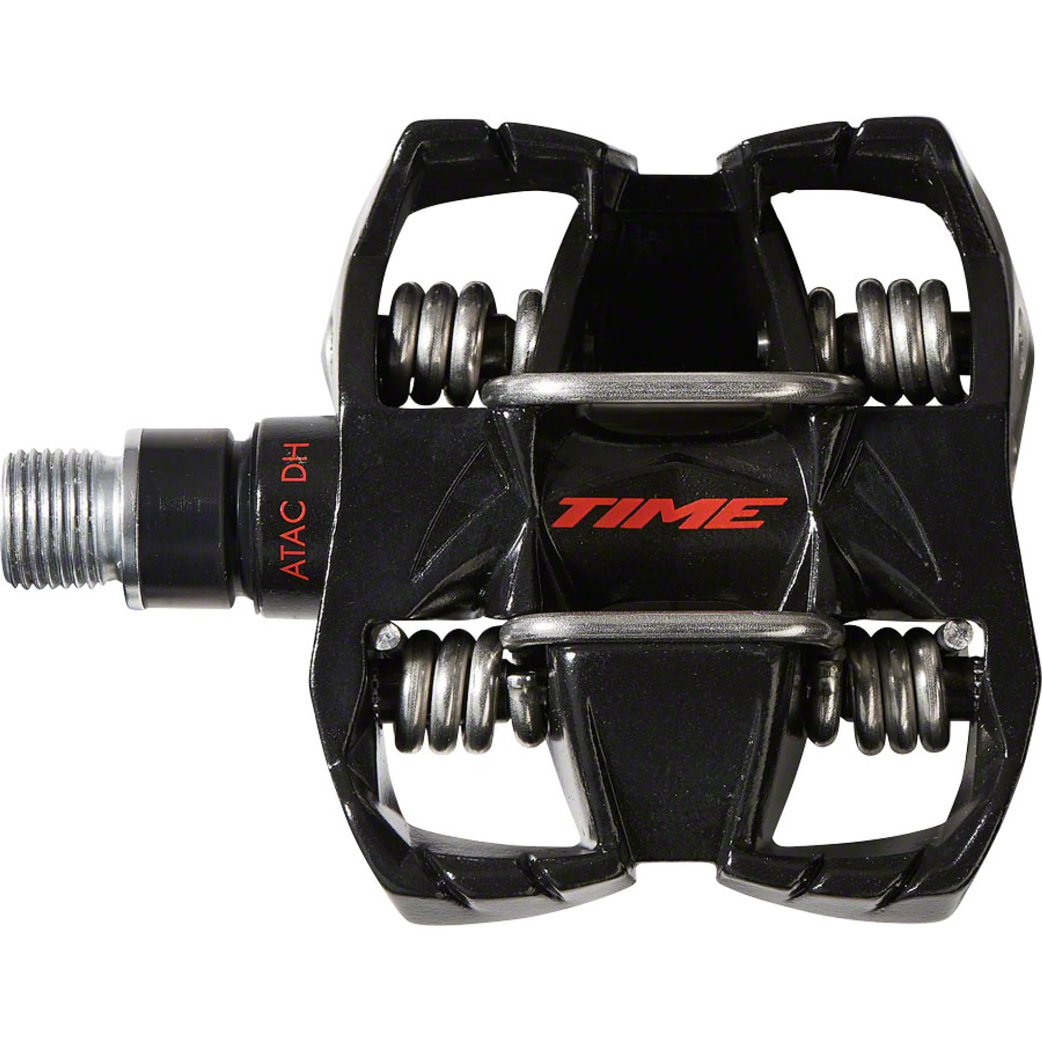 ATAC DH 4 Pedals - Dual Sided Clipless with Platform, Aluminum, 9/16", Black/Red