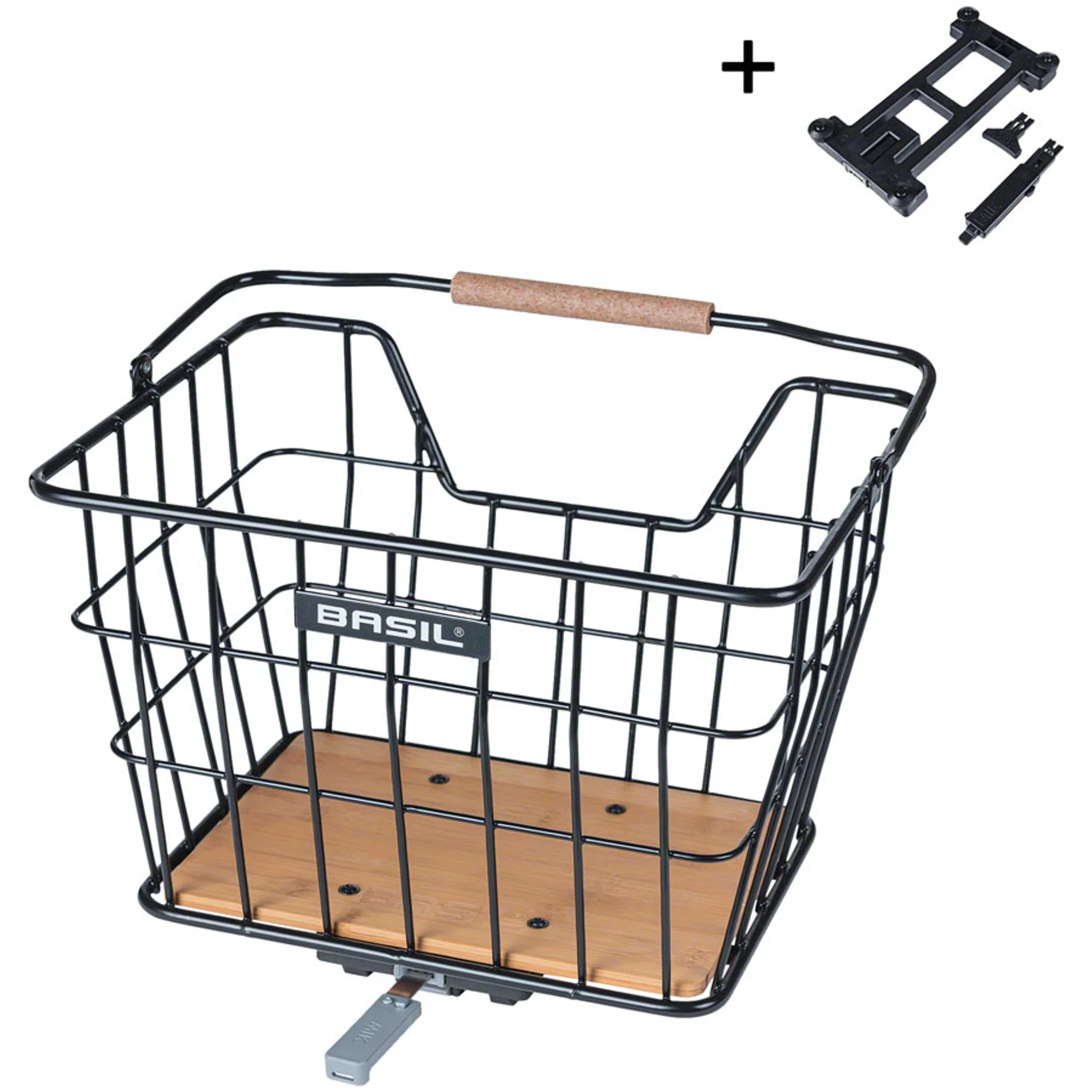 Basil Norland Bike Basket MIK - 23L, Black/Brown - Image 2