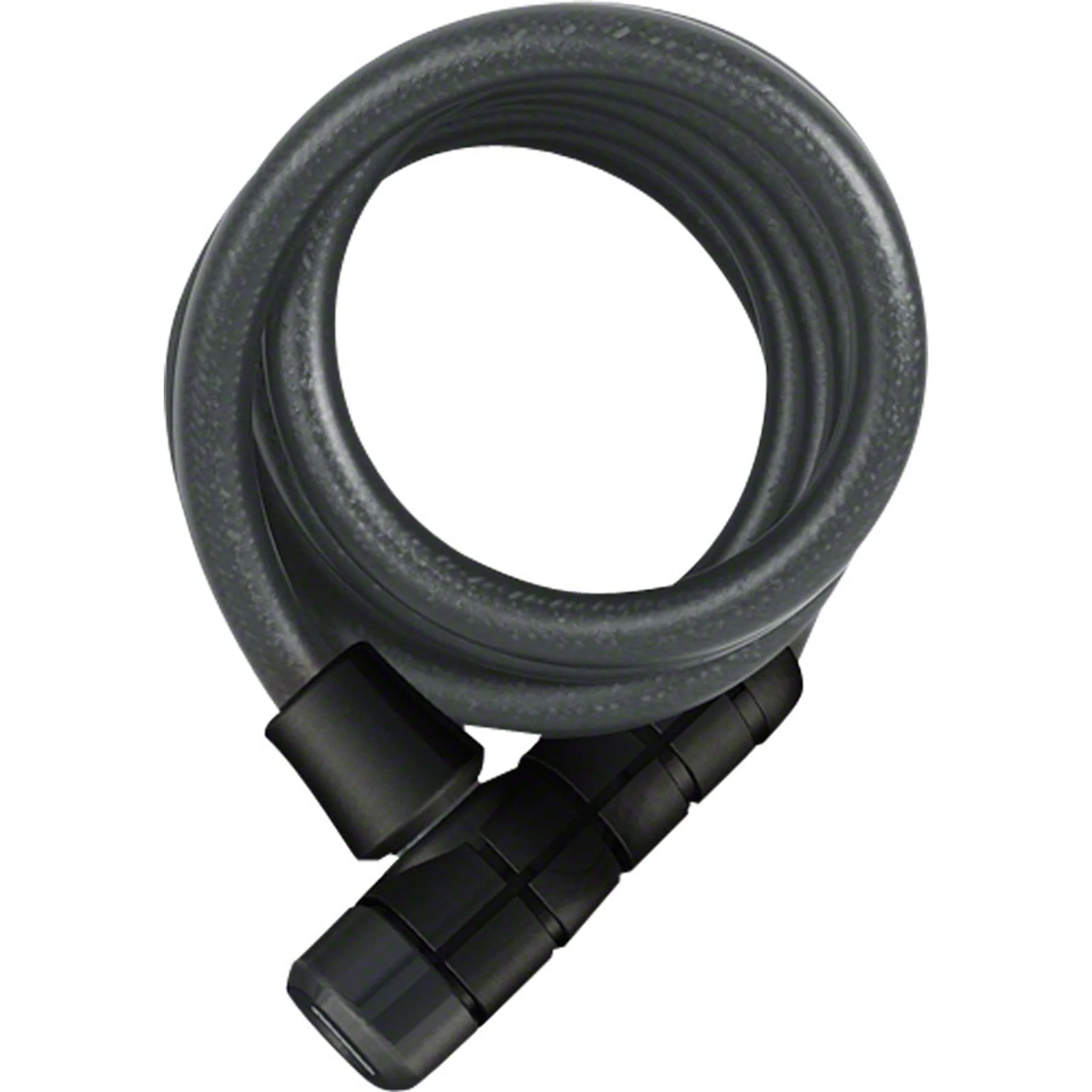 Booster 6512 Keyed Coiled Cable Lock: 180cm x 12mm With Mount, Black
