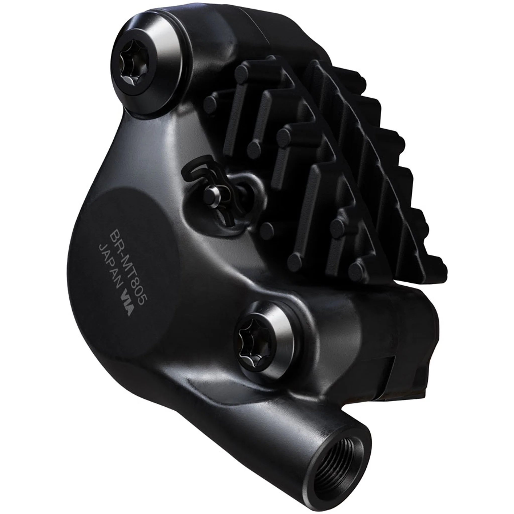 BR-MT805 XC Disc Brake Caliper - Rear, Flat Mount, 2-Piston, Includes K04S Metal Pads - Image 3