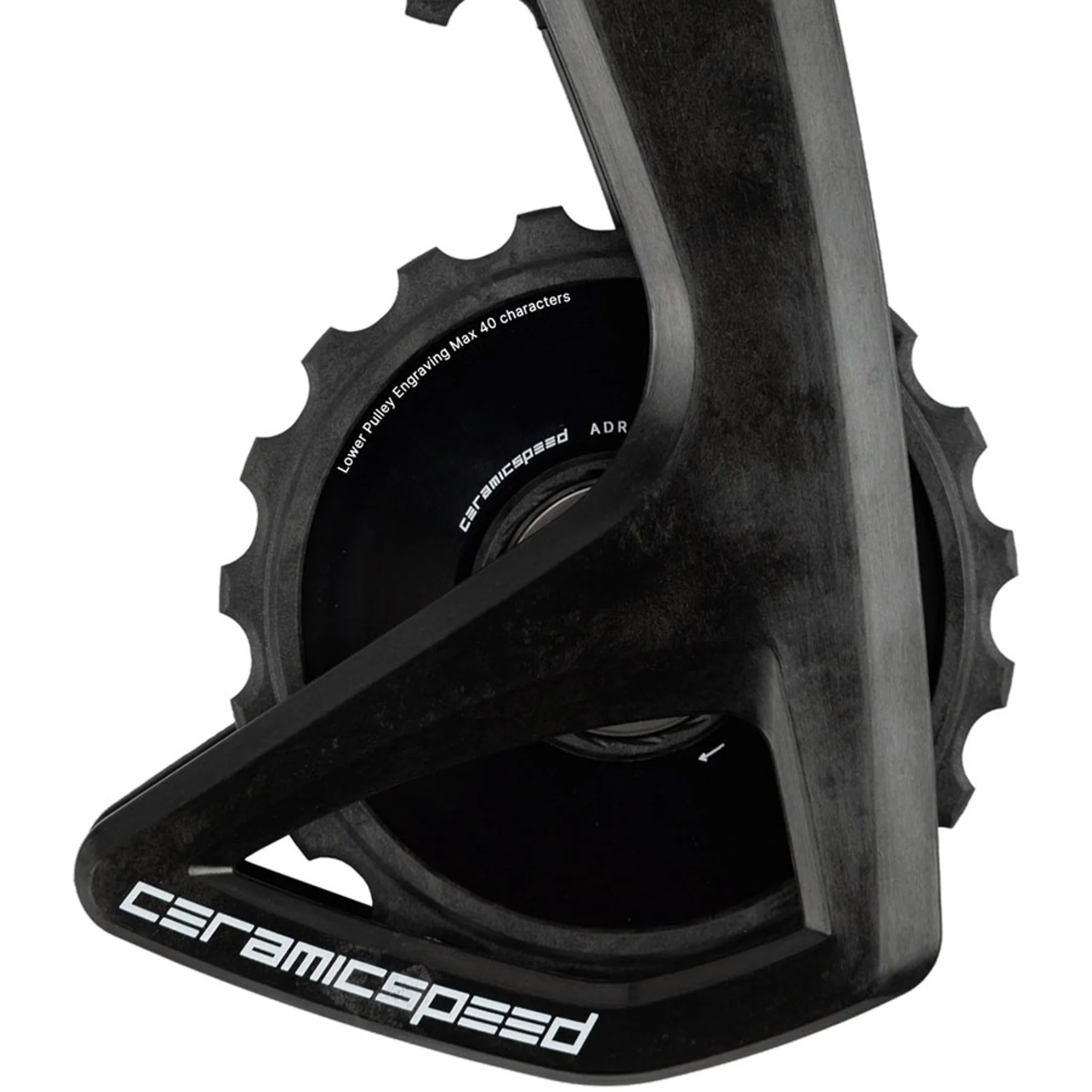 CeramicSpeed OSPW RS Alpha Pulley Wheel System for Shimano 105 7150 - ALPHA Aluminum Pulley, Carbon Cage, Black - Image 2