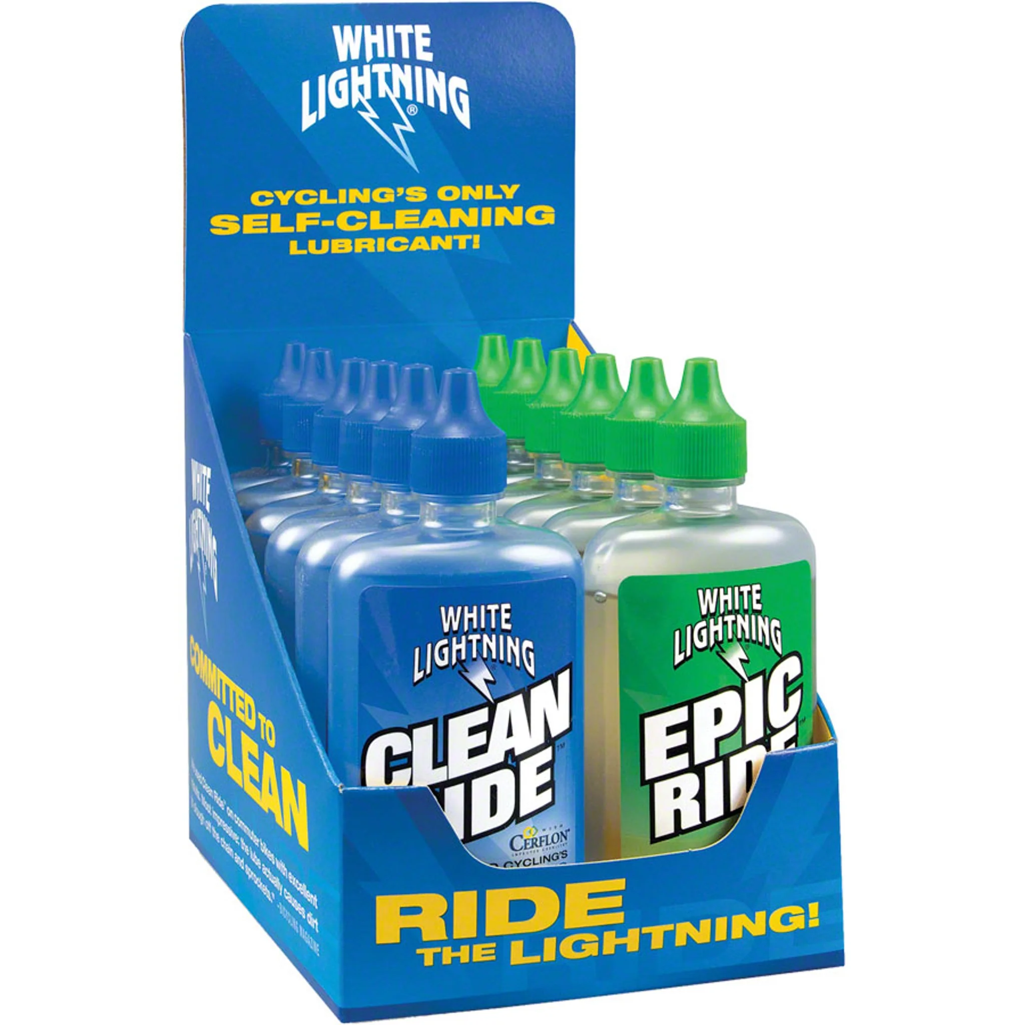 White Lightning Clean Ride and Epic Ride Bike Chain Lube - 4oz, Drip, Box of 12