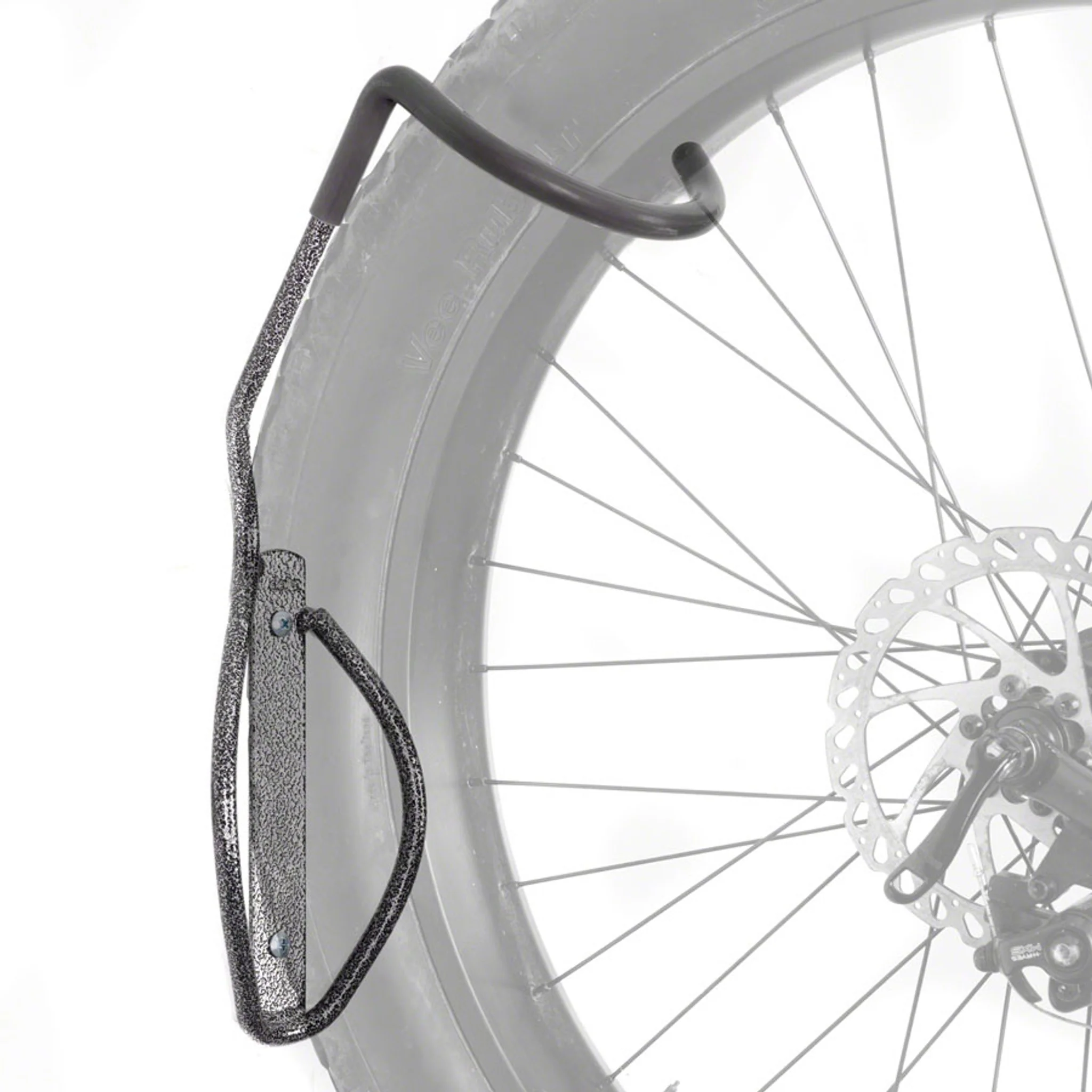 Delta Fat Tire Wall Mount Bike Storage Hook with Rear Wheel Tray - 1-Bike, Up to 5" Tire - Powdercoat Silver - Image 5