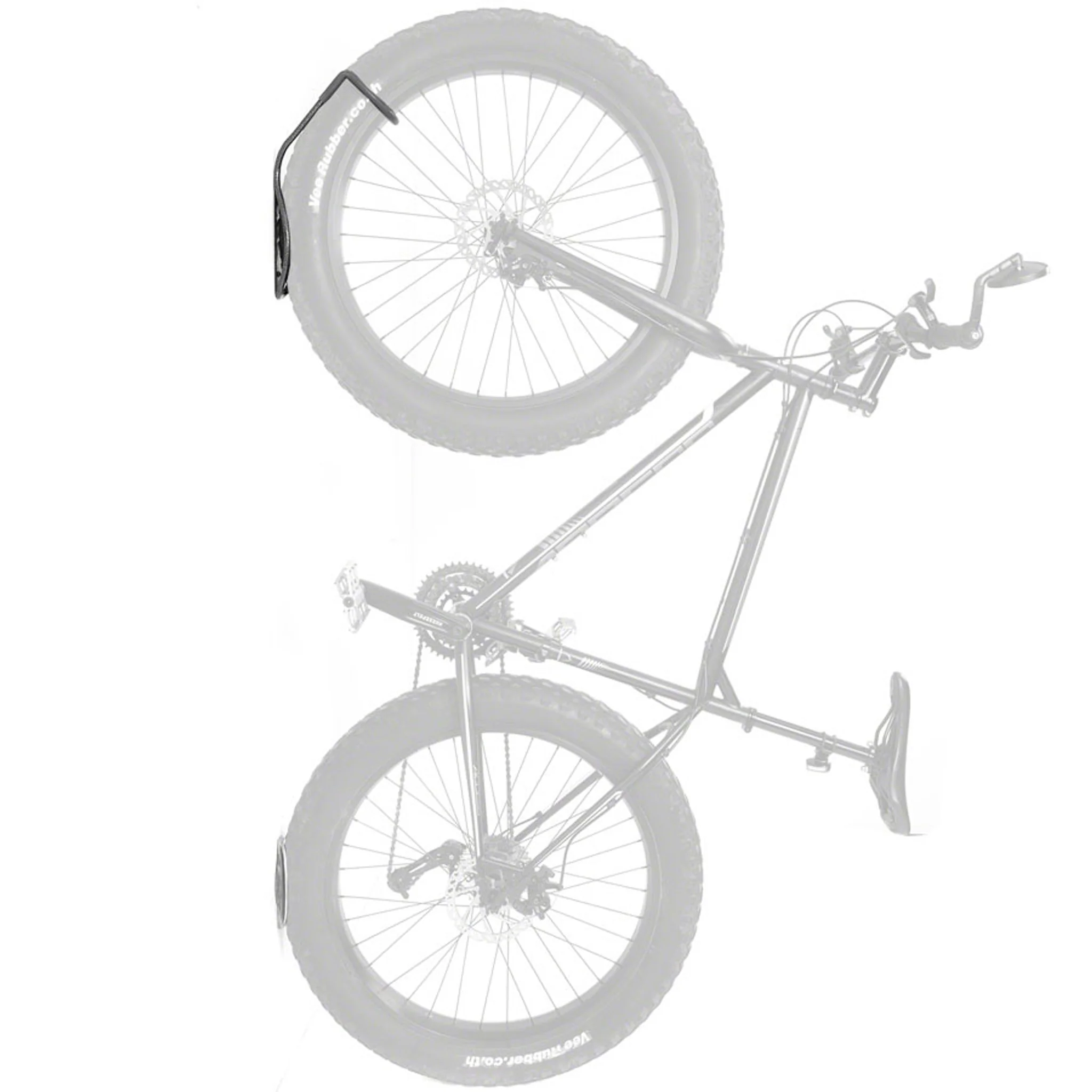 Delta Fat Tire Wall Mount Bike Storage Hook with Rear Wheel Tray - 1-Bike, Up to 5" Tire - Powdercoat Silver - Image 6