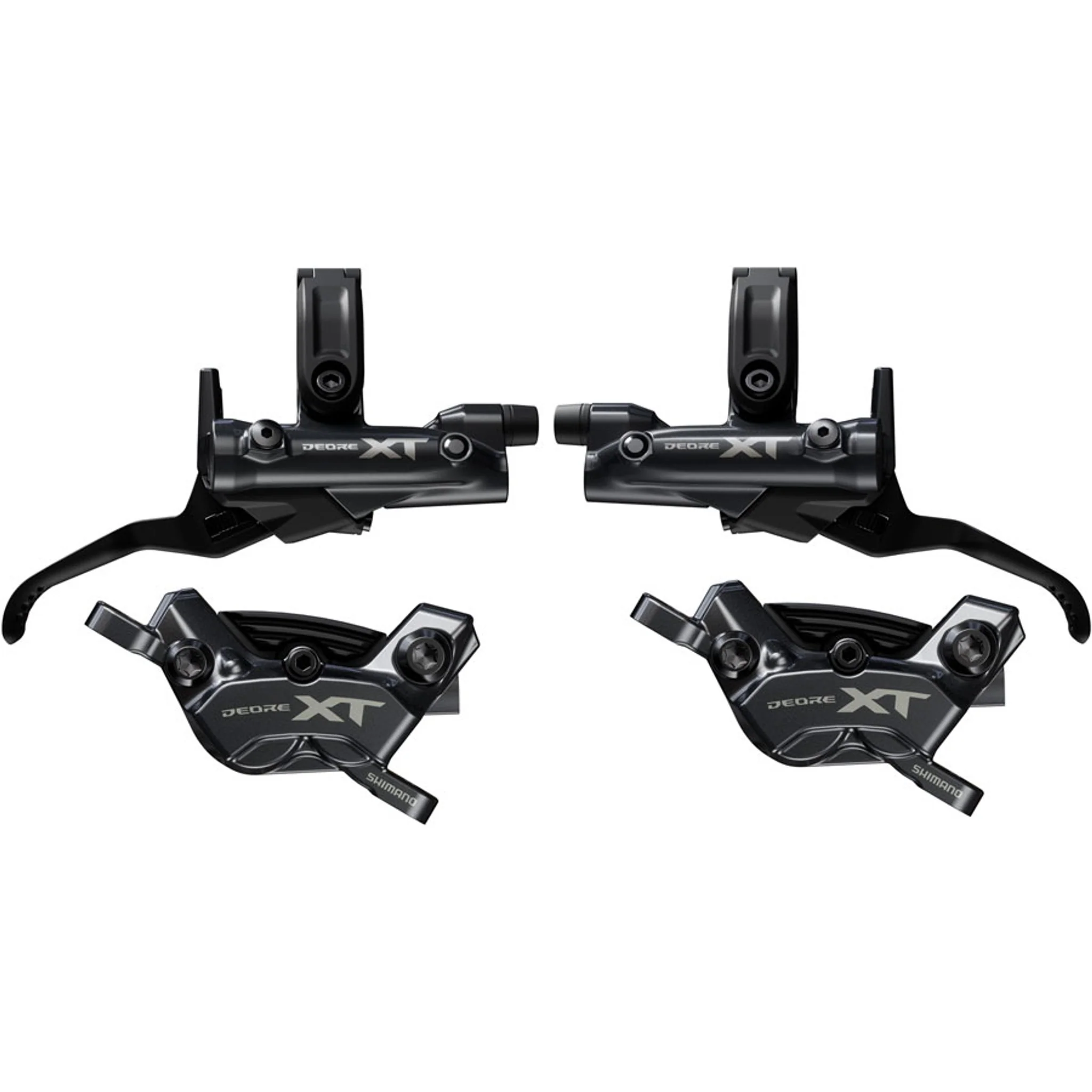 Deore XT M8200/8220 Disc Brake Upgrade Kit - Right and Left BL-M8200 Levers, Post Mount, Front and Rear BR-M8220 4-Piston Calipers
