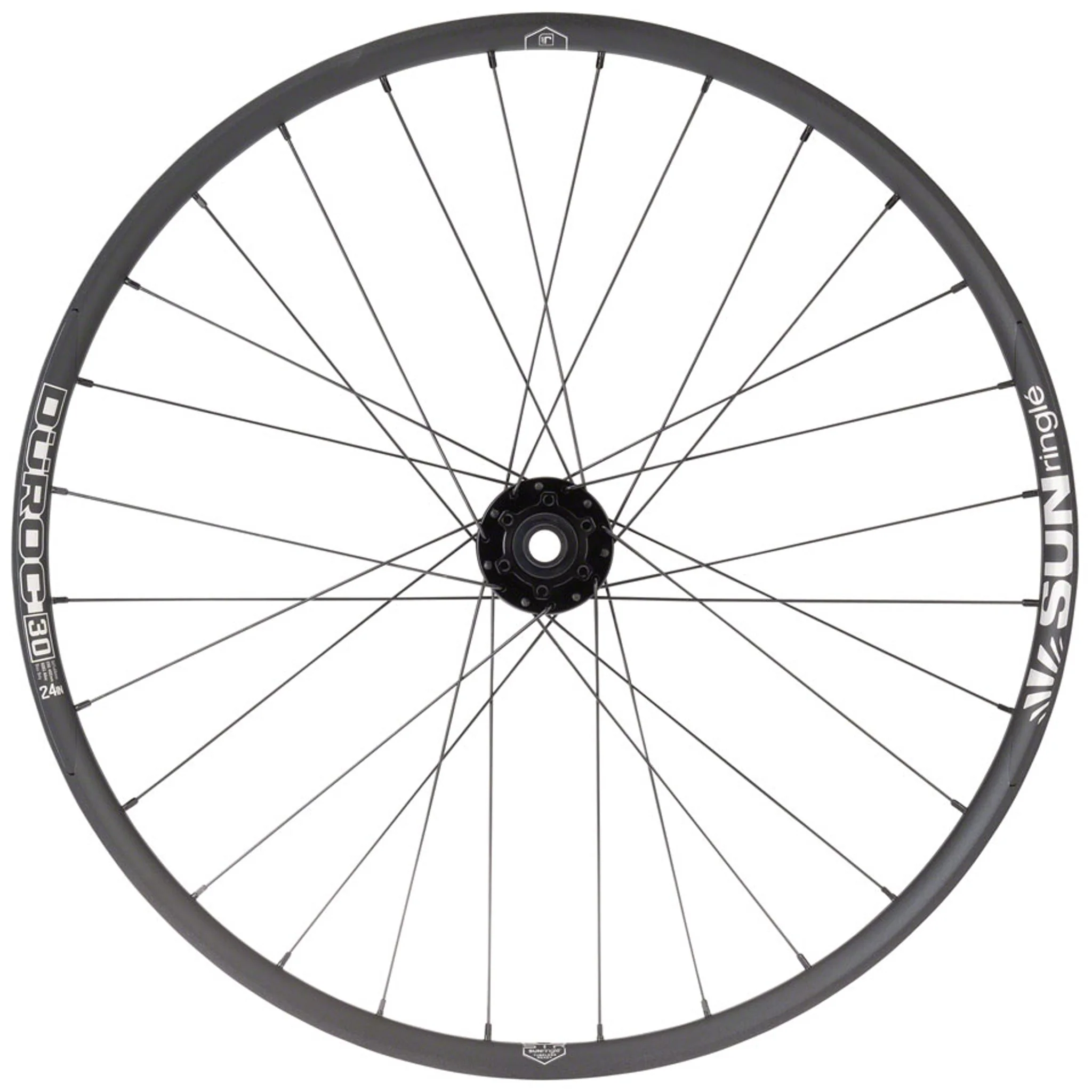 Duroc 30 JUNIT Front Wheel - 24", 15/QR x 100mm, 6-Bolt, Black - Image 3