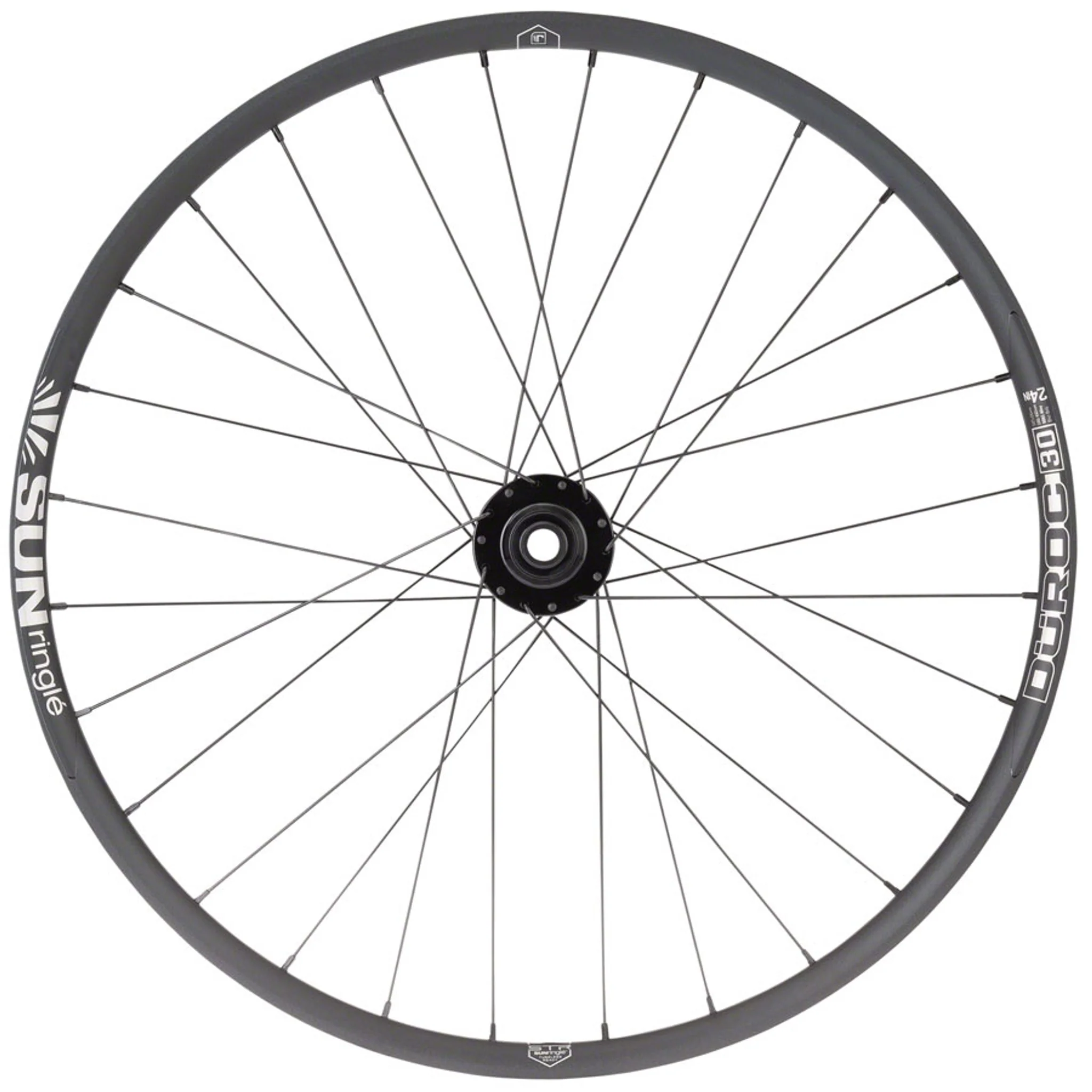 Duroc 30 JUNIT Front Wheel - 24", 15/QR x 100mm, 6-Bolt, Black - Image 4
