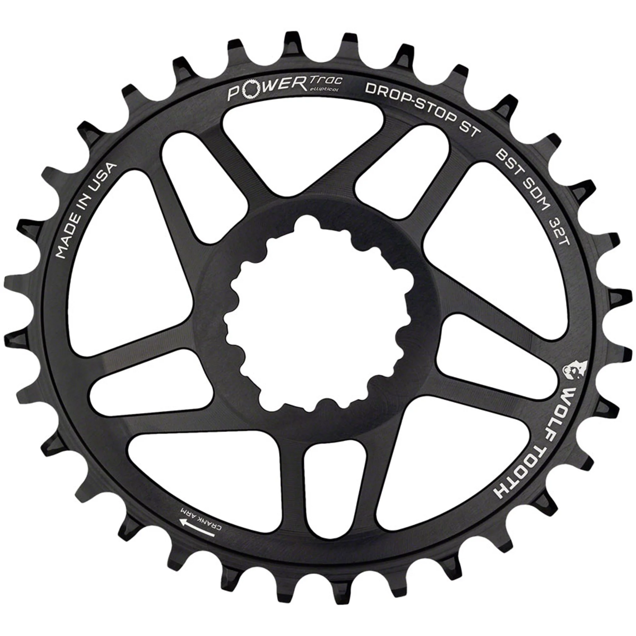 Elliptical 3-Bolt Direct Mount Chainring for Hyperglide+ Chain