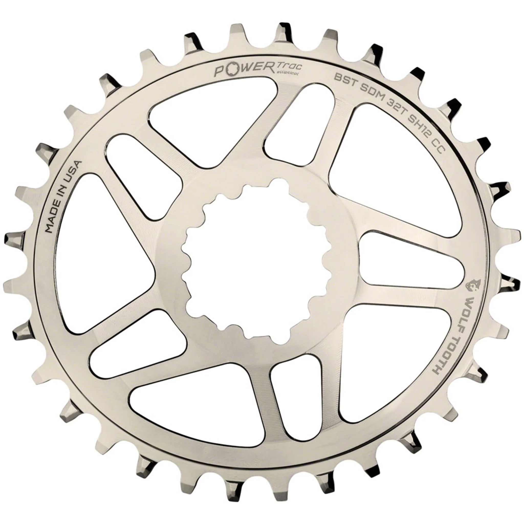 Elliptical 3-Bolt Direct Mount Chainring for Hyperglide+ Chain - Image 2