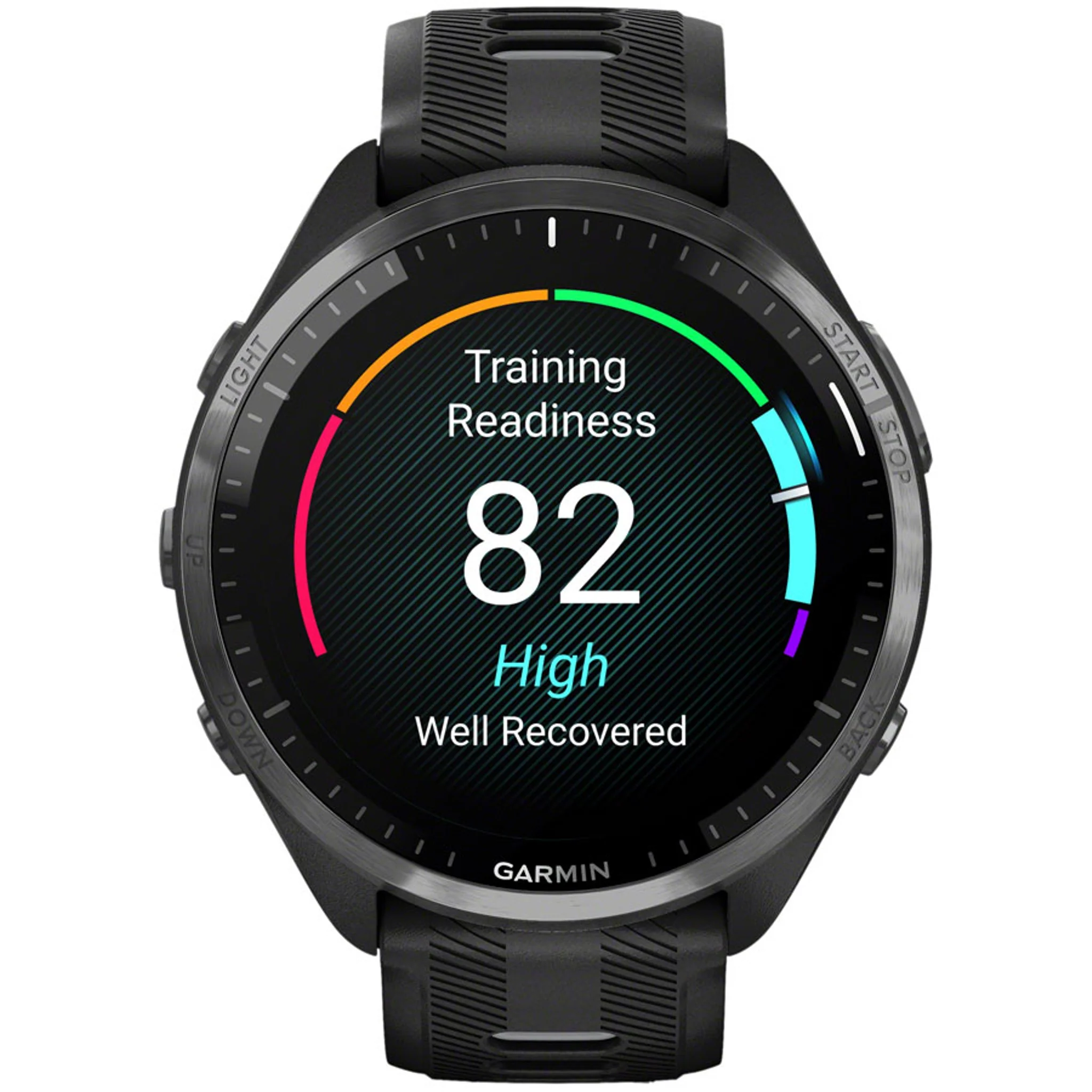 Forerunner 965 GPS Smartwatch - 47mm, Carbon Gray DLC Titanium Bezel, Black Case and Black/Powder Gray Silicone Band - Image 6