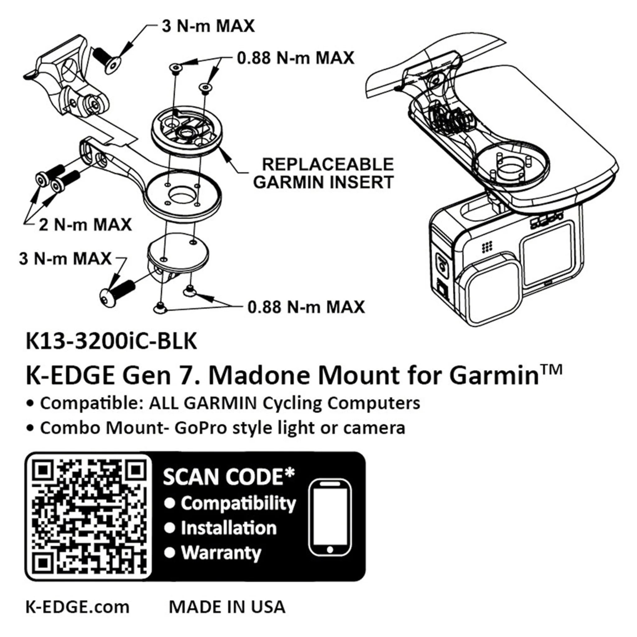 Garmin Gen 7 Madone/Emonda Combo Mount - Black Anodize - Image 2