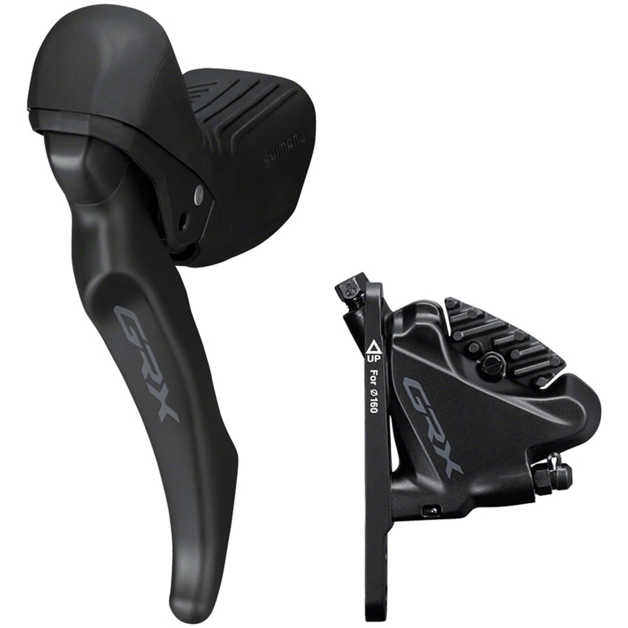 GRX BL-RX610 Brake Lever with BR-RX400 Hydraulic Disc Brake Caliper - Left/Front, Flat Mount Caliper, Black