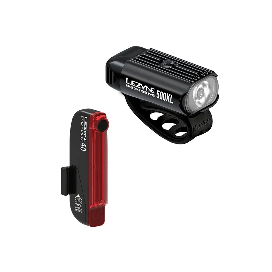 Hecto Drive 500XL / Stick+ Drive, Light, Front and Rear, Black, Set