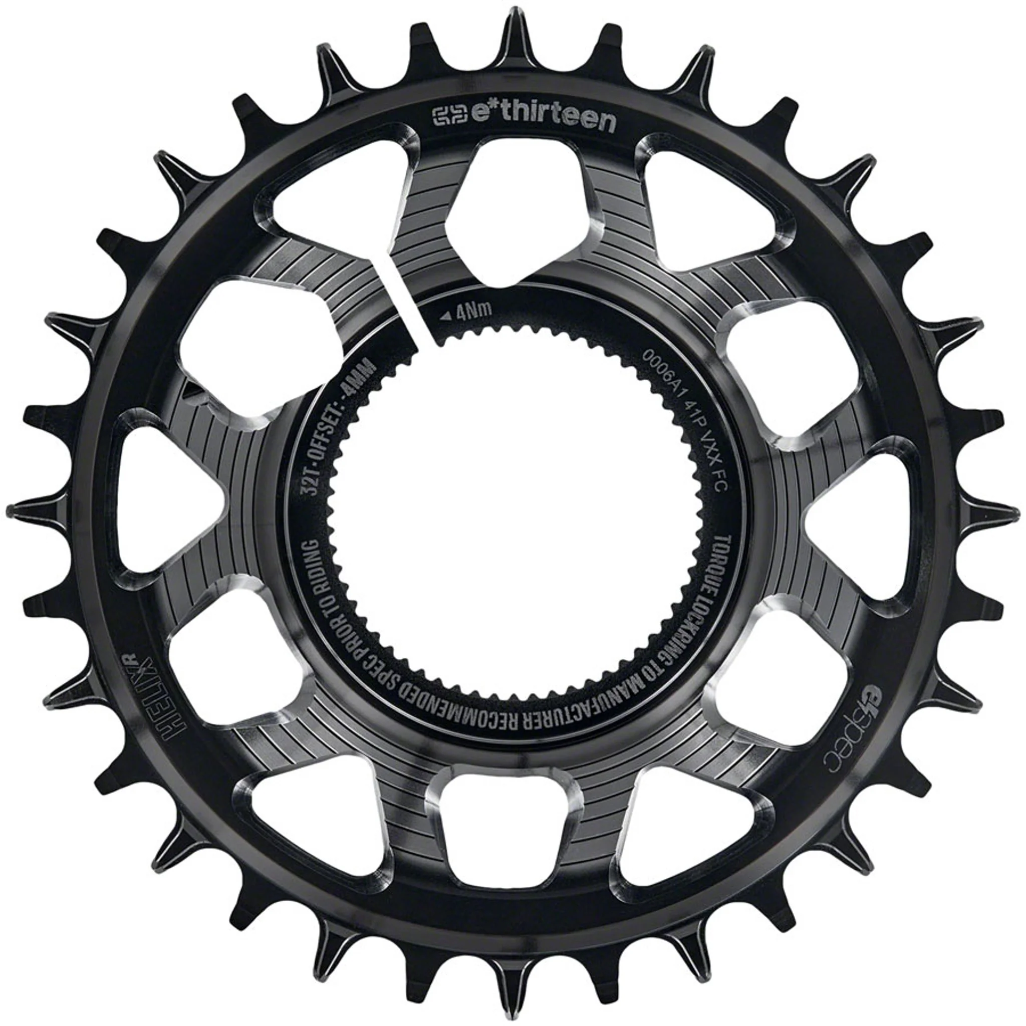 Helix Race e*spec Chainring - Kenevo/Levo SL 1.1, -4mm offset, 32T, 11/12 Speed, Black