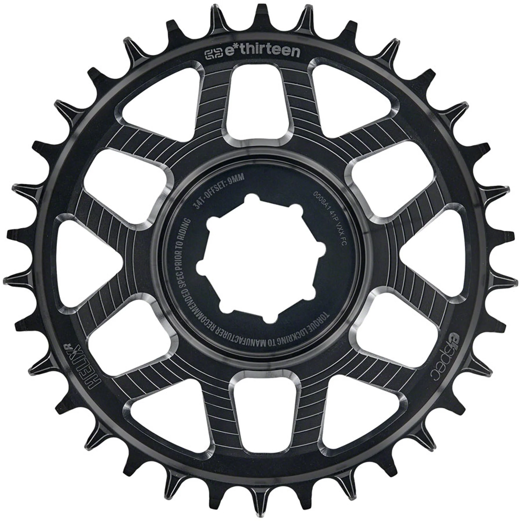 Helix Race e*spec Chainring - Turbo Levo 2.1/2.2, 9mm offset, 34T, 11/12 Speed, Black