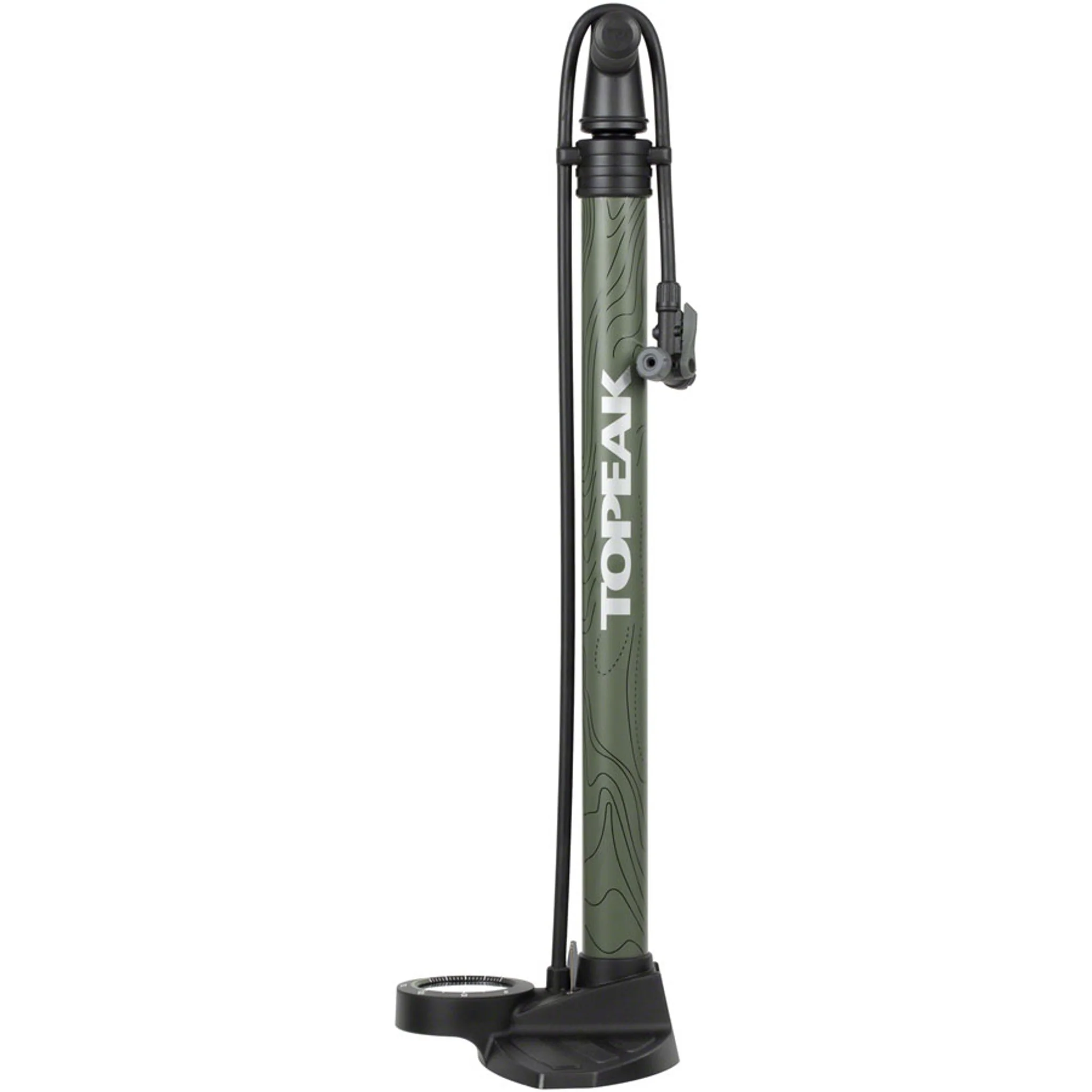 Joeblow Mountain II Floor Pump - Steel Barrel / Plastic Base, 3.5" Gauge, 60 Psi /4 Bar, Twinhead - Image 2