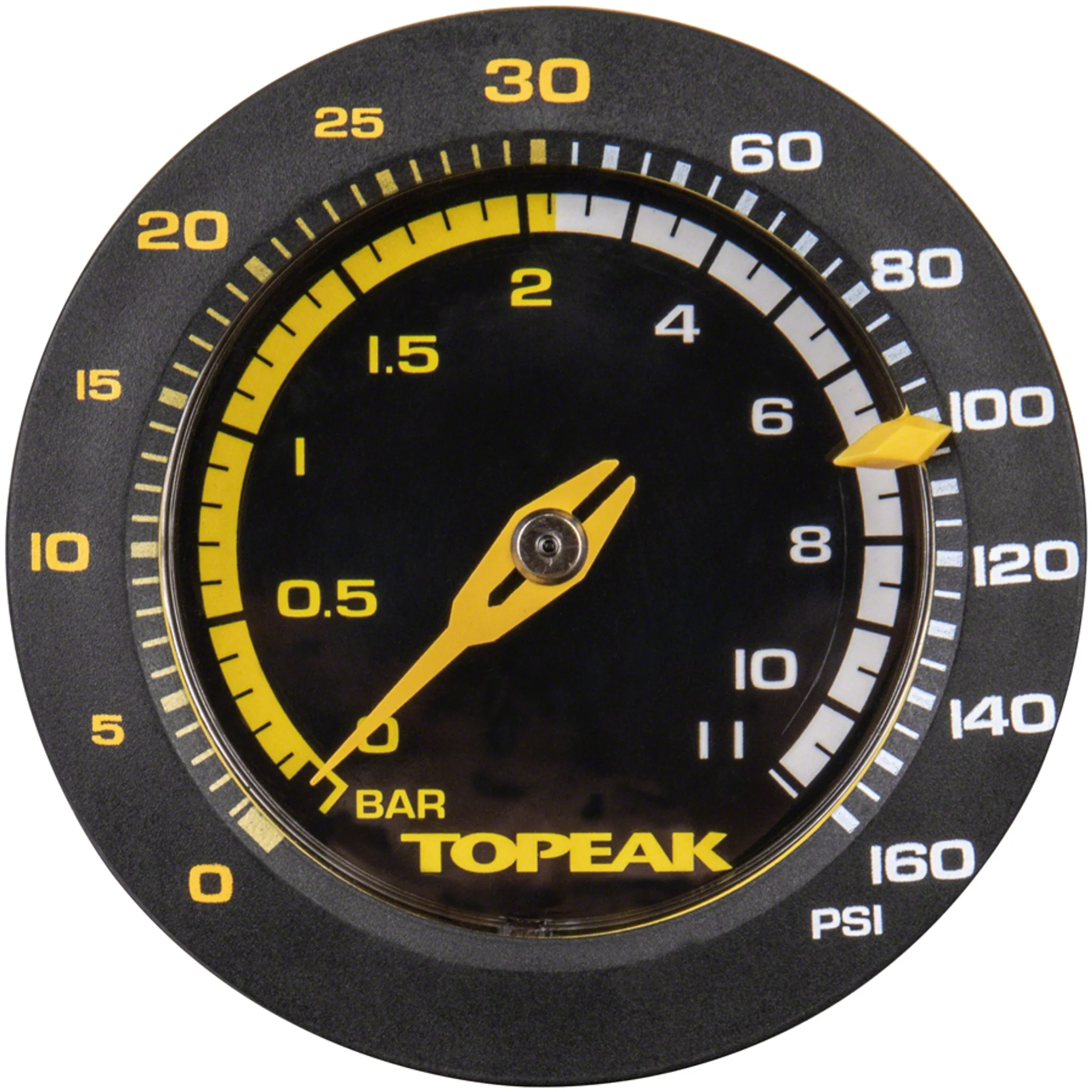 JoeBlow Sport 2Stage Floor Pump - 160psi / 11bar 3" Gauge, 2-Stage Switch and Pressure Gauge, TwinHead DX5, Yellow/Black - Image 3