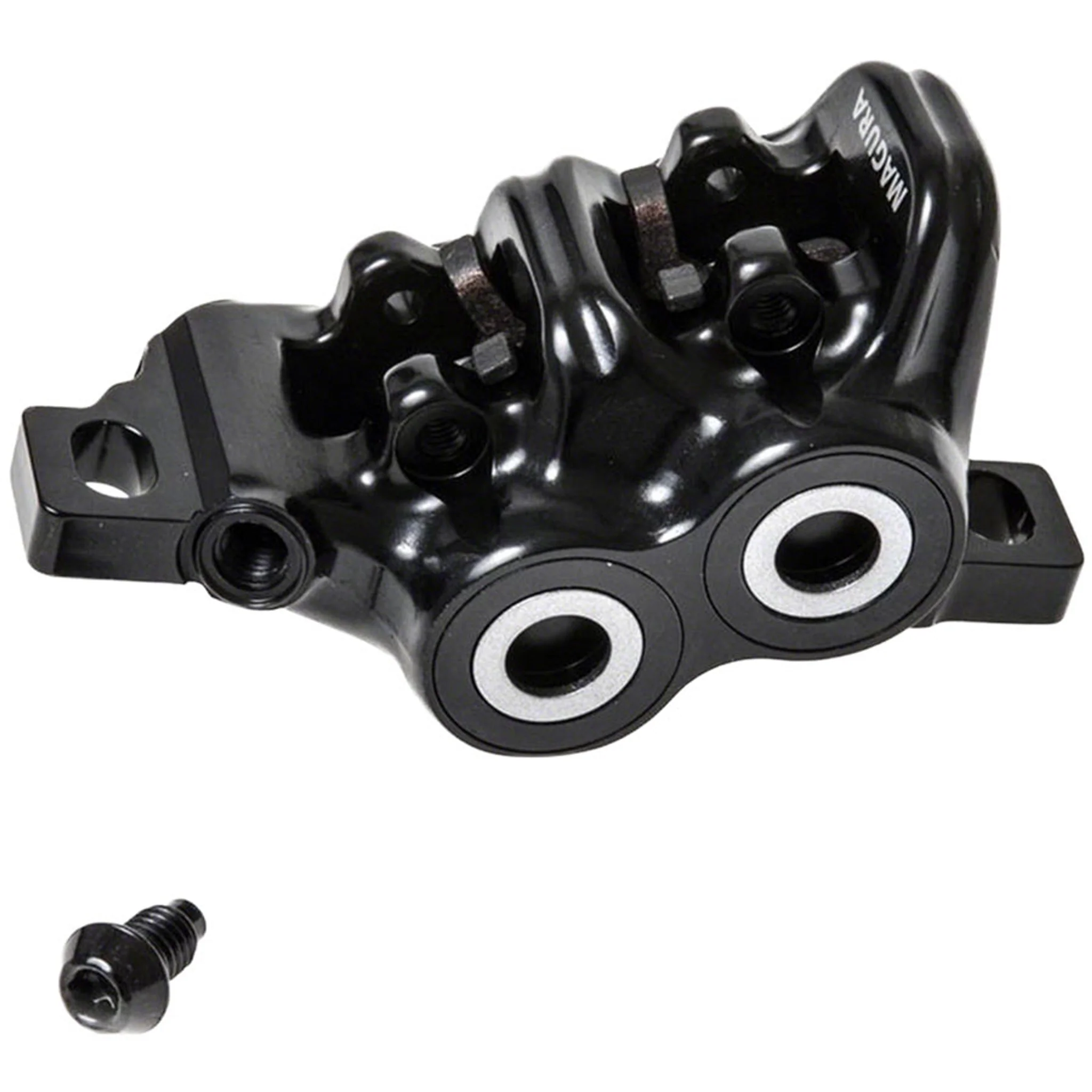 MT5/MT Trail Sport Disc Brake Caliper - Front or Rear, Post Mount, 4-Piston, Black/Silver