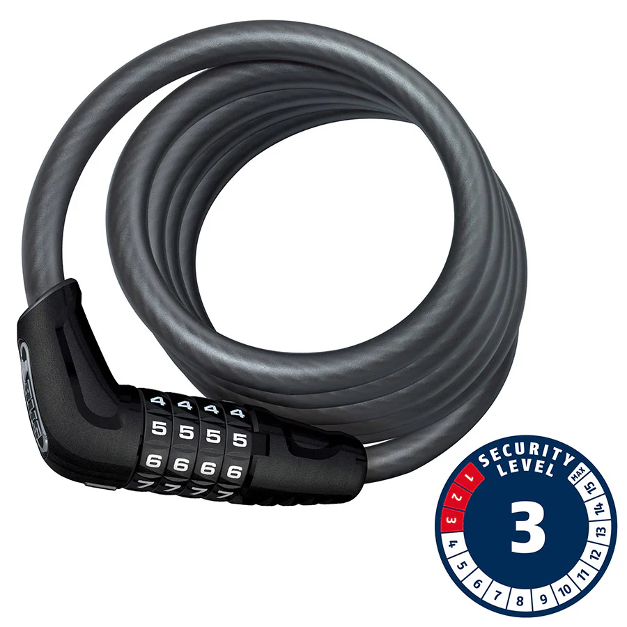 Numero 5510C, Cable with 4 digit combination lock, 10mm x 180cm (12mm x 5.9')