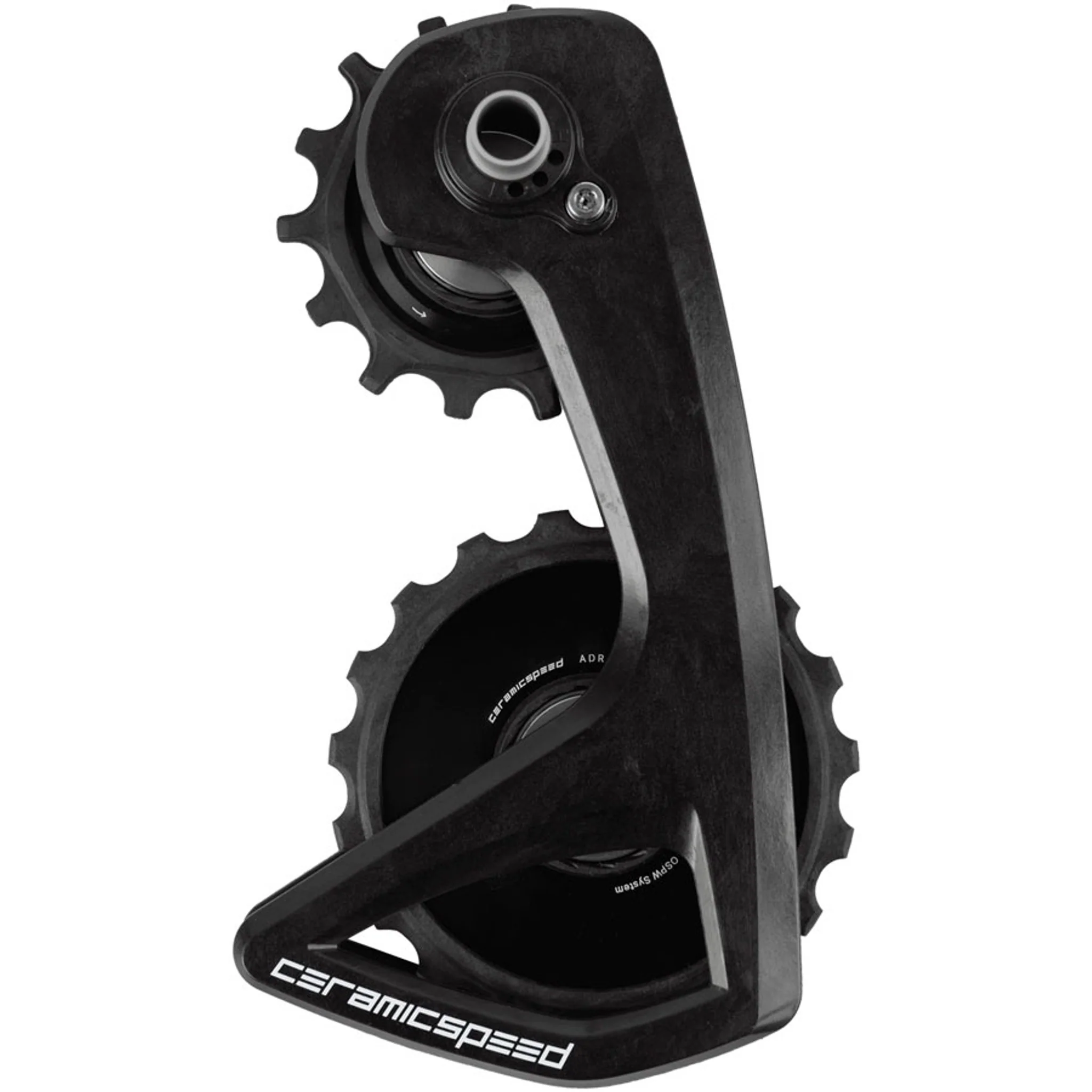 CeramicSpeed OSPW RS Alpha Pulley Wheel System for Campagnolo Super Record WRL - ALPHA Aluminum Pulley, Carbon Cage, Black