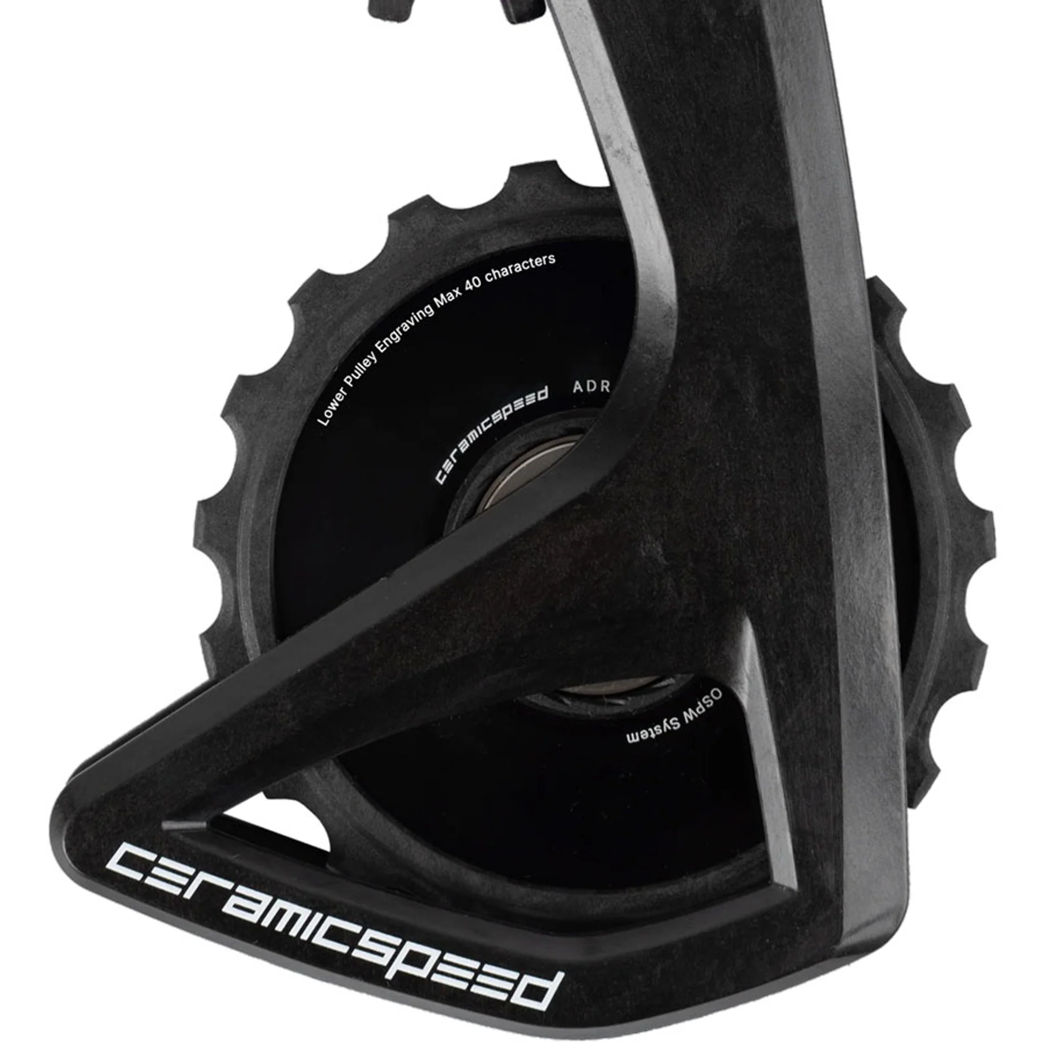 CeramicSpeed OSPW RS Alpha Pulley Wheel System for Campagnolo Super Record WRL - ALPHA Aluminum Pulley, Carbon Cage, Black - Image 2