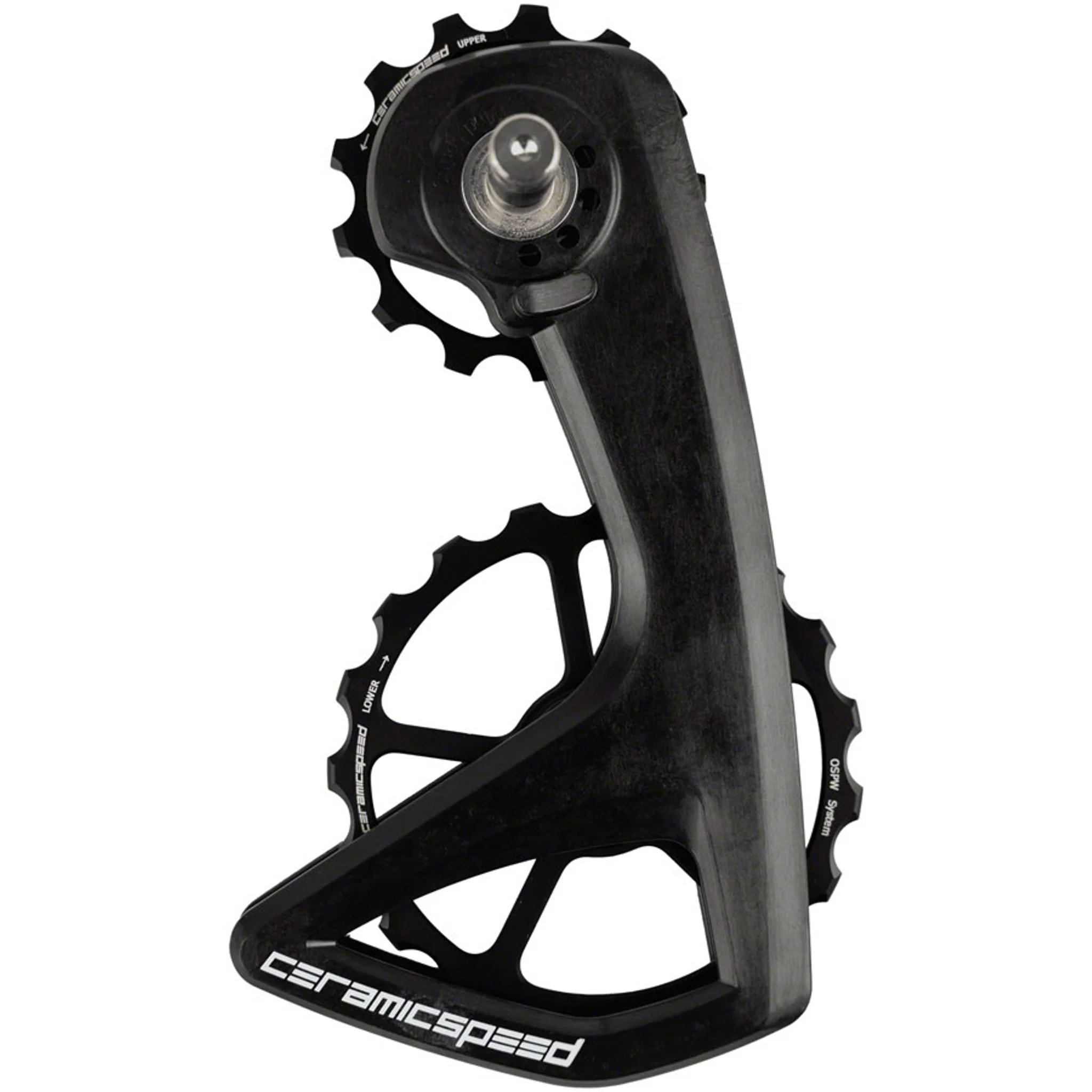 OSPW RS Pulley Wheel System for Shimano 105 7150 - Aluminum Pulley, 5 Spoke, Carbon Cage, Black