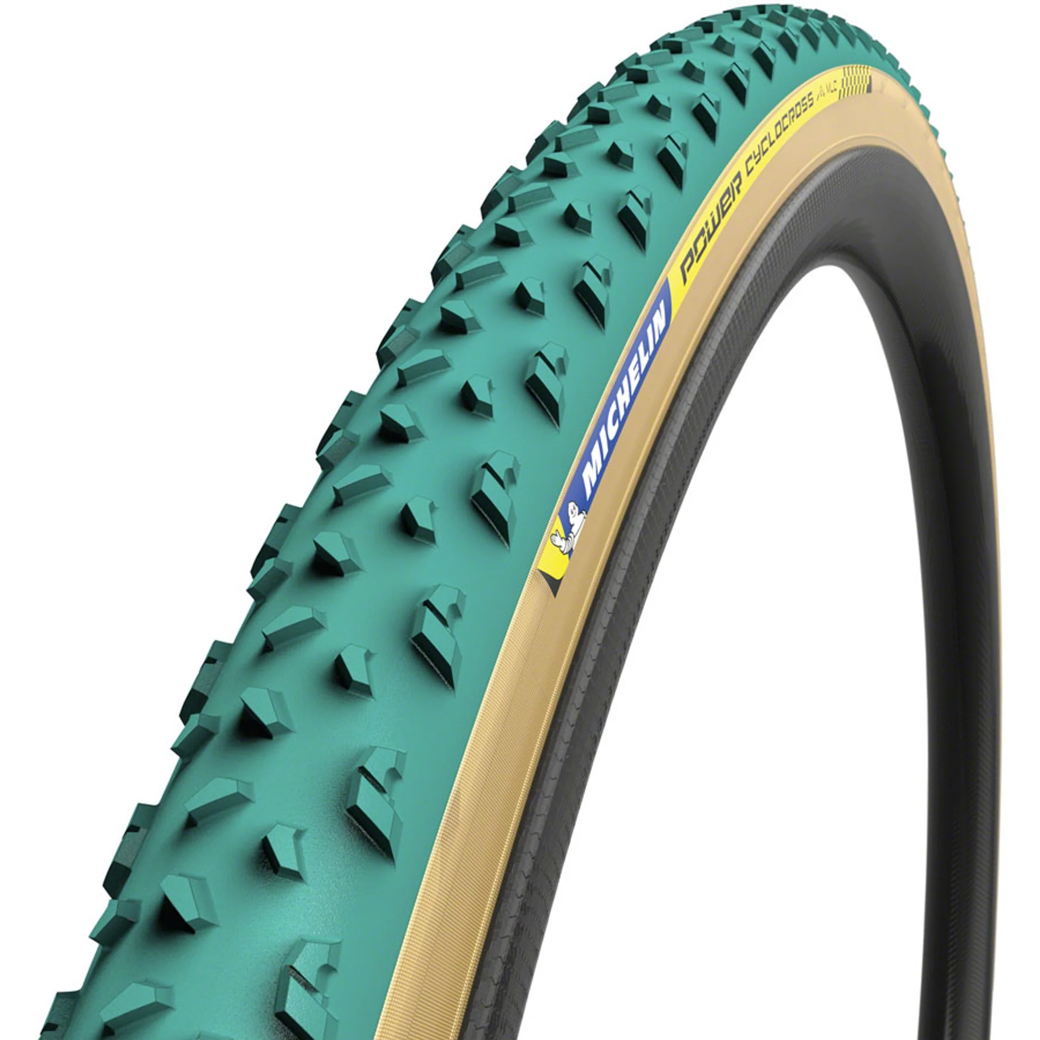 Power Cyclocross Mud Tire - 700 x 33, Tubular, Folding, Green/Tan