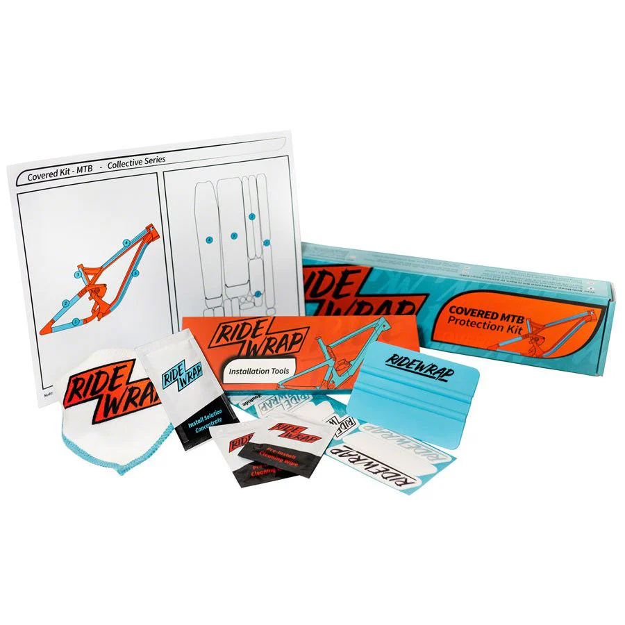 RideWrap Covered Dual Suspension MTB Frame Protection Kit - Gloss