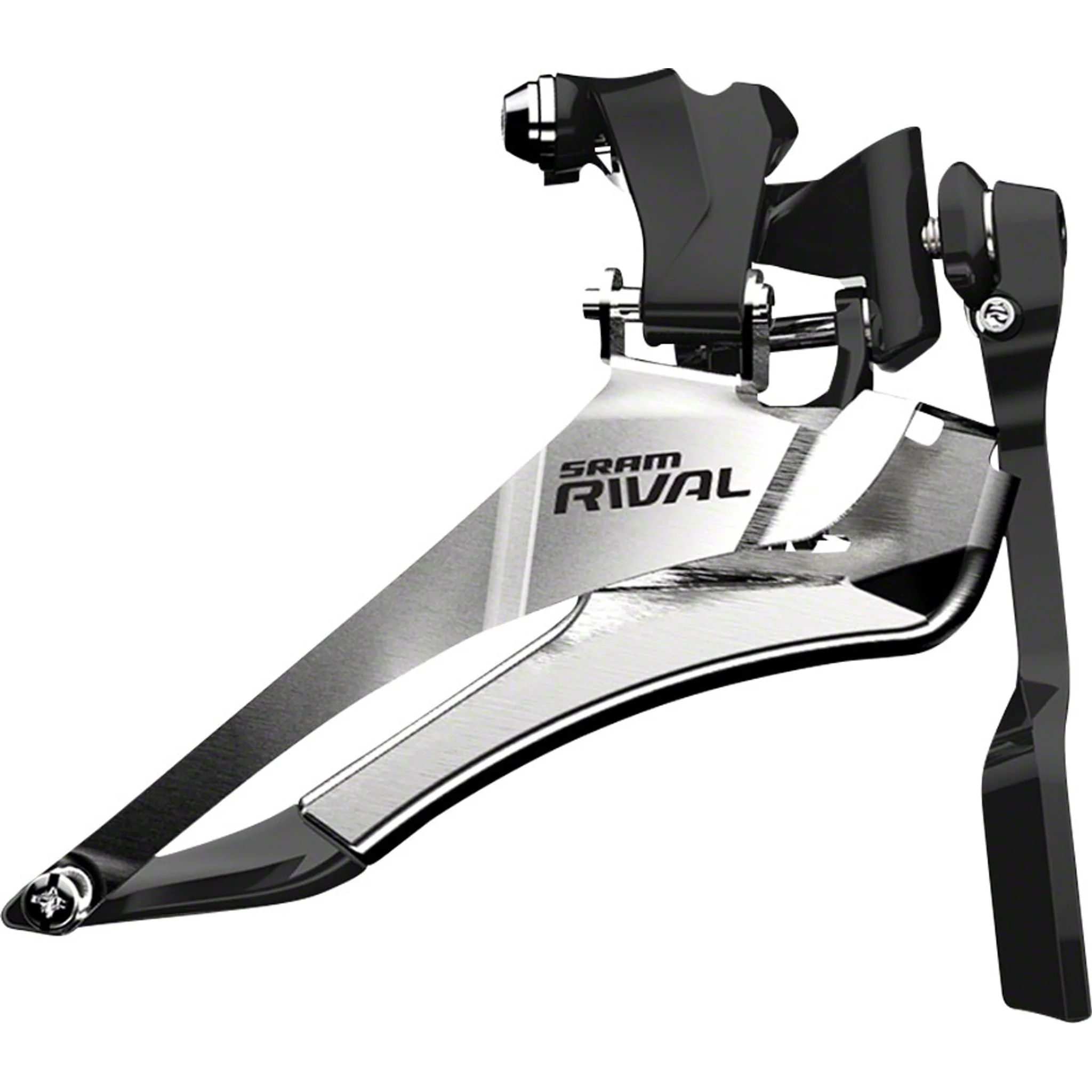 Rival 22 Front Derailleur - 2x11-Speed Yaw, Braze-on, with Chain Spotter, Silver/Black