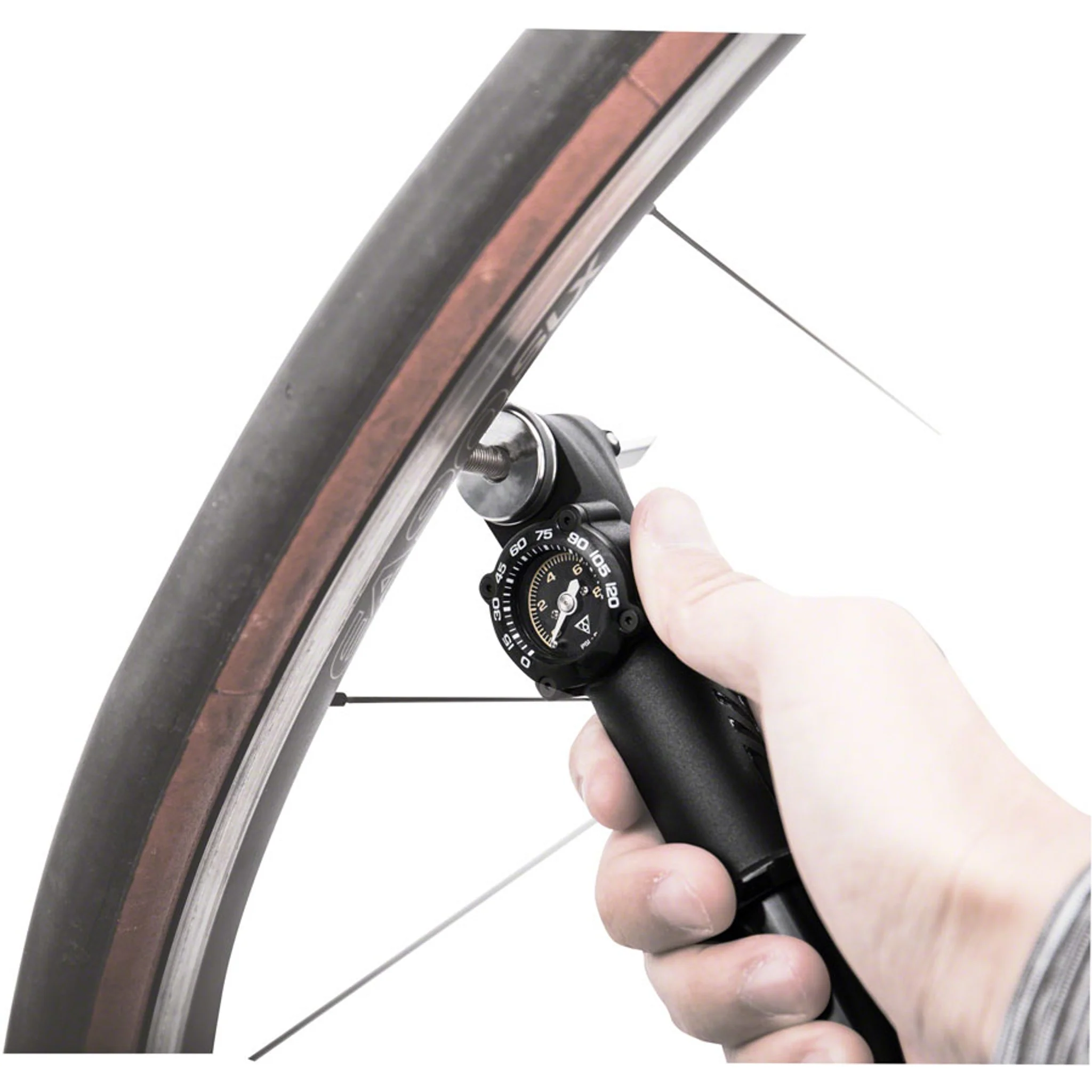 Road DA G Mini Pump - 120psi, With Gauge, Presta only, Black - Image 2