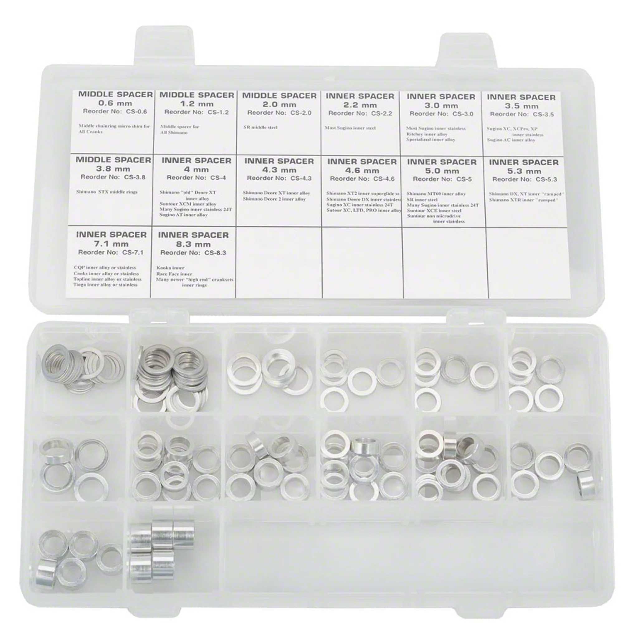 Wheels Manufacturing Small Chainring Spacer Kit, 120 Pieces