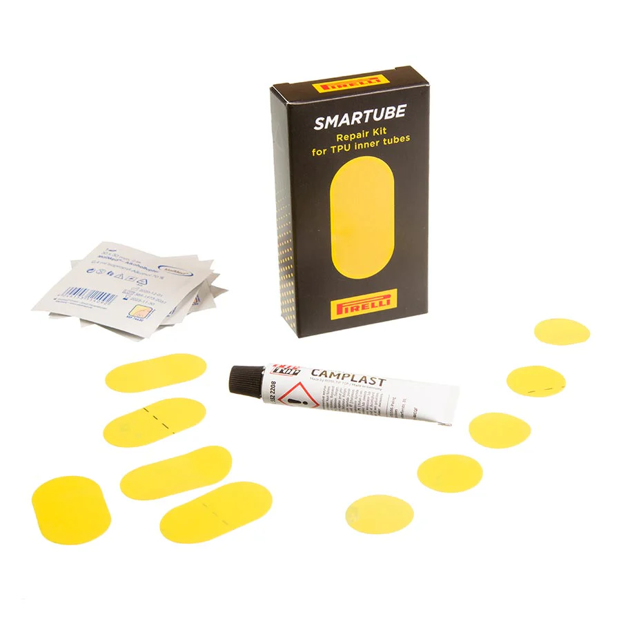 SmarTUBE Patch Kit - 10 Patches with Glue, Yellow, Black Valve