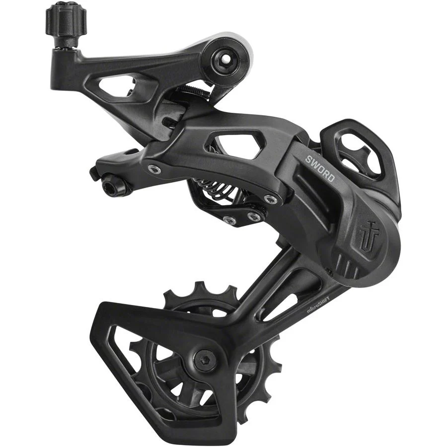 Sword Black Rear Derailleur - 9-Speed, Medium Cage, Gray, Compatible with Sword Black 1x, Black
