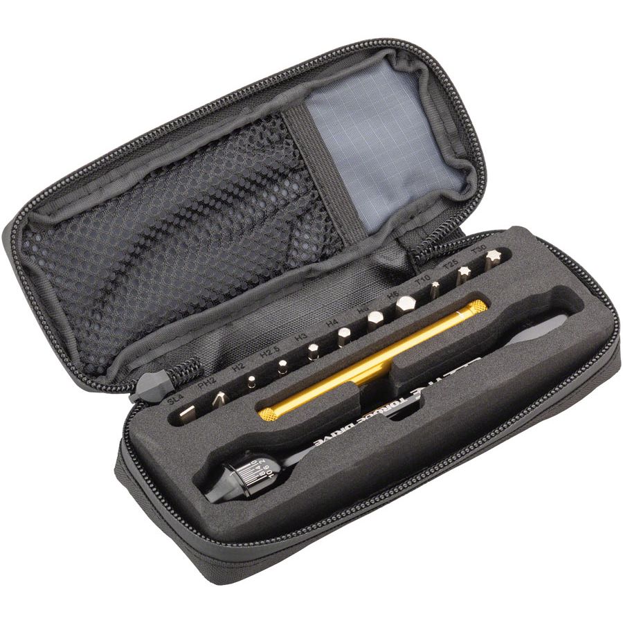 Torque Drive Torque Wrench - 2-9 Nm, 2, 2.5, 3-6mm Hex, T10, T25, T30~ Flat/Phillips, With Storage Case, Black