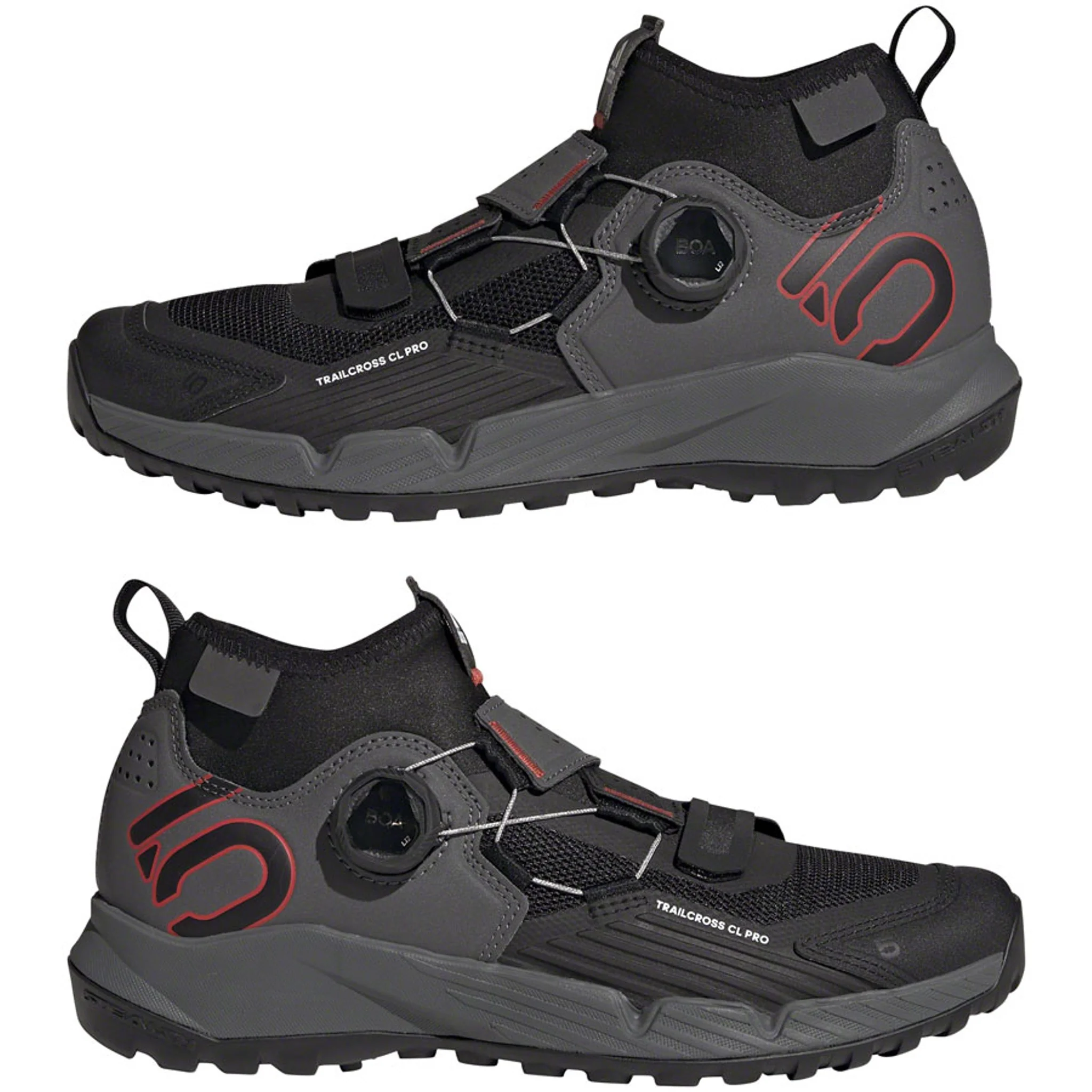 Trailcross Pro Mountain Clipless Shoes - Women's, Gray Five/Core Black/Red - Image 5