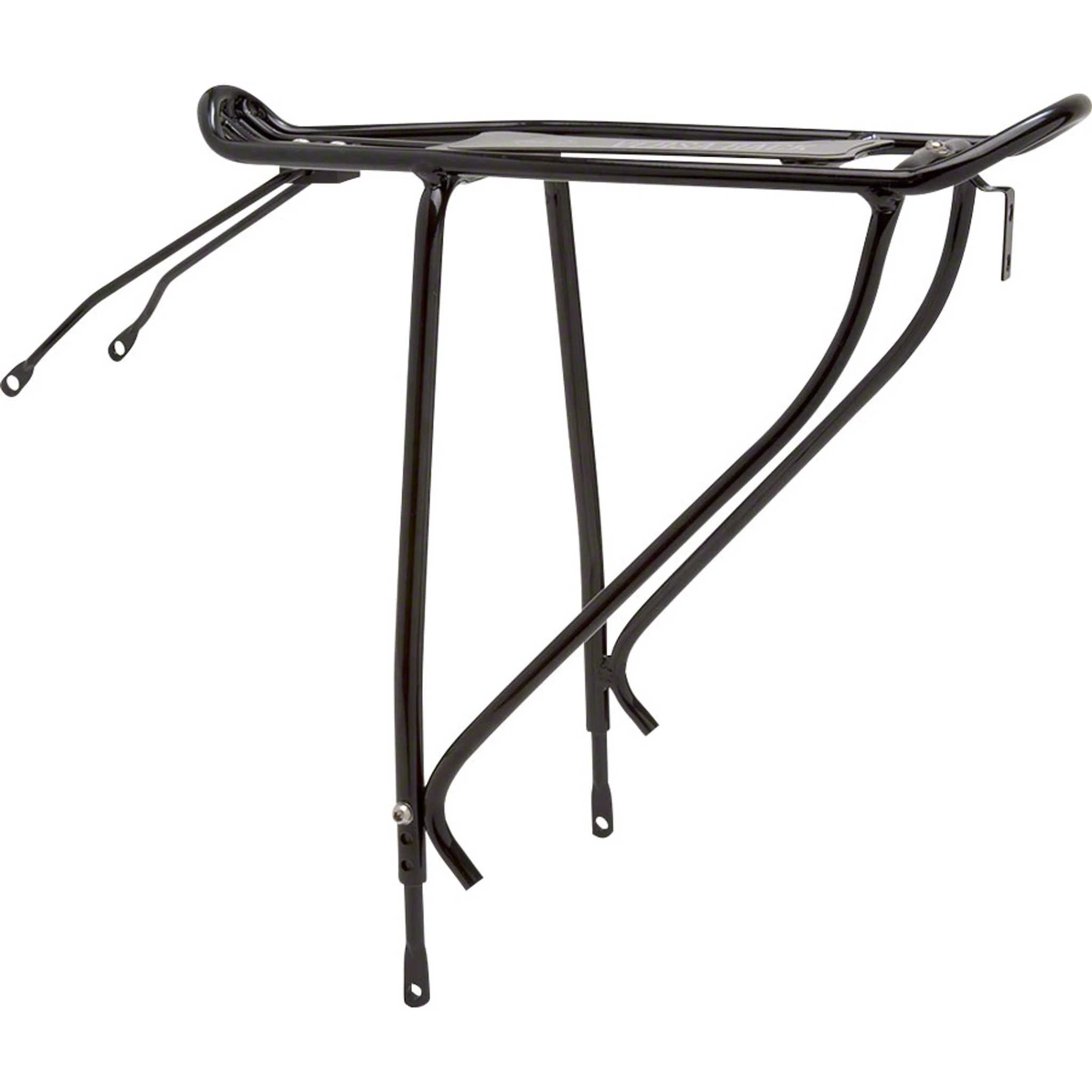 Versa Disc Brake Compatible Rear Rack: Black. Fits up to 29" wheels