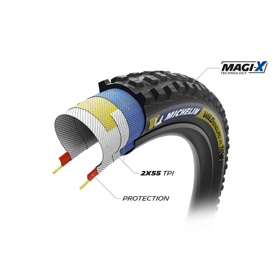 WILD ENDURO MH RACING LINE DK, Mountain Tire, 29''x2.50, Folding, Tubeless Ready, MAGI-X, Black - Image 2