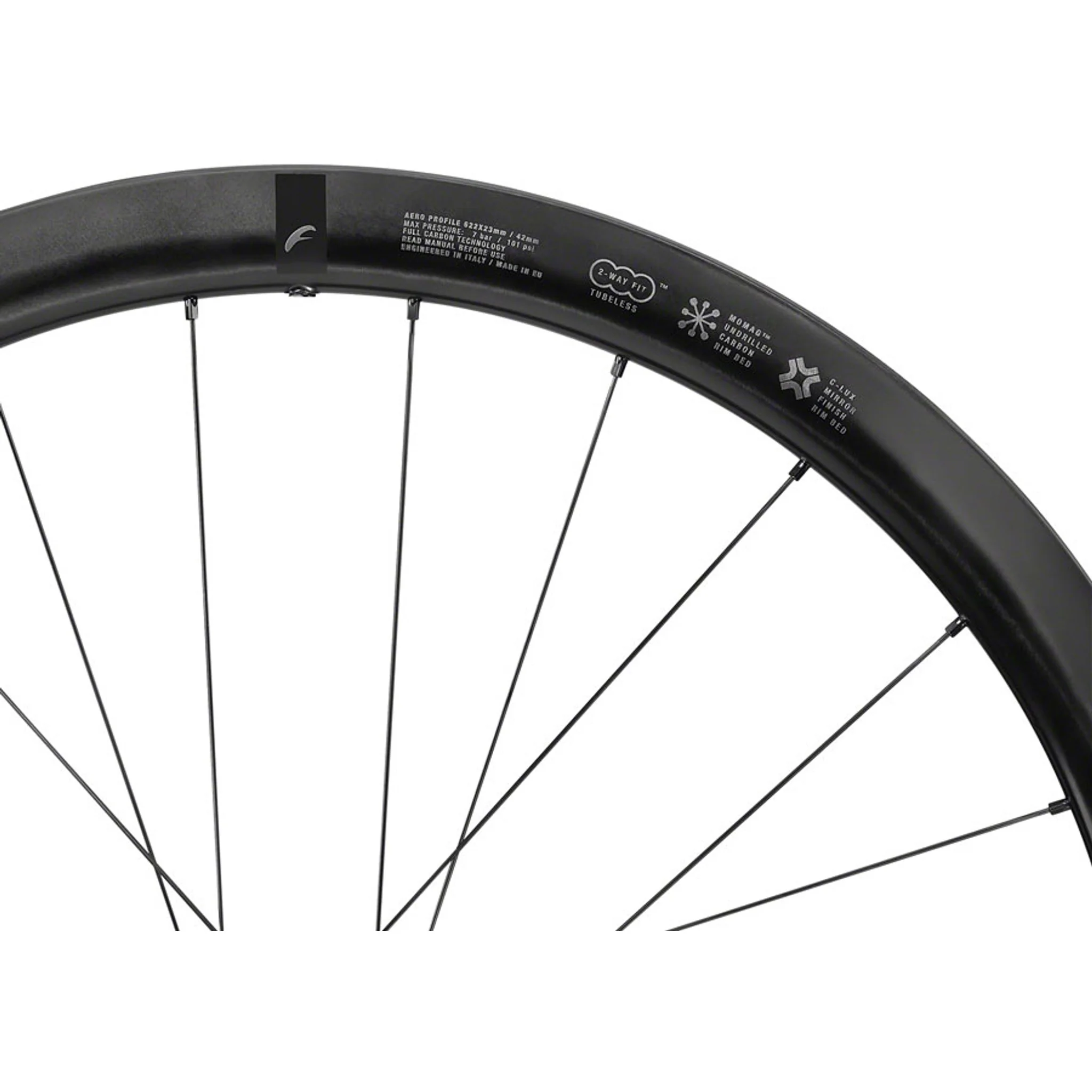 WIND 42 Front Wheel - 700, 12 x 100mm, Center-Lock, Black - Image 3